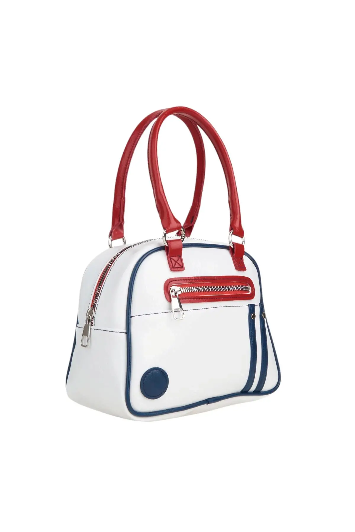 Lony Beyaz Retro Spor Bowling Kadın Omuz Çantası