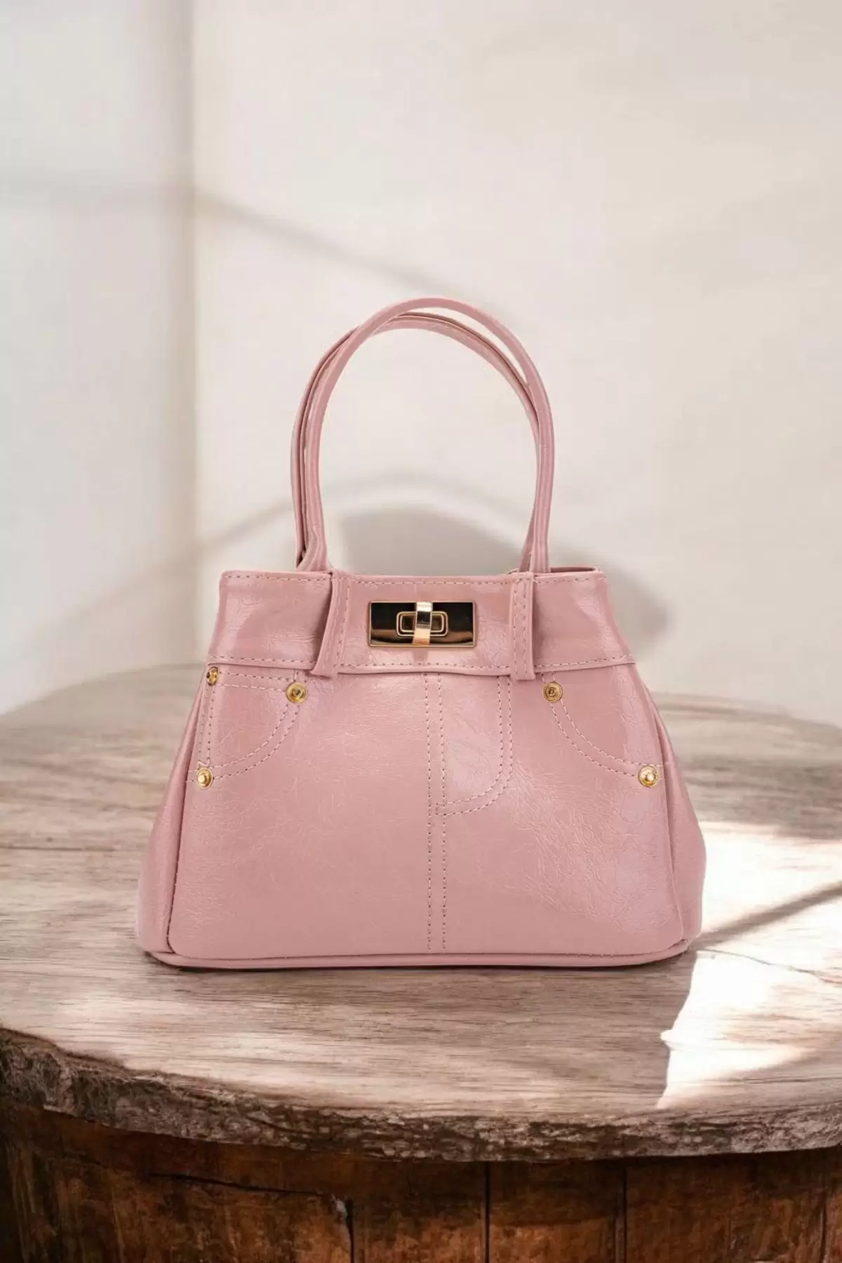 Nepal Pembe Cilt Jean Model Tasarım Kadın El Ve Omuz Çantası