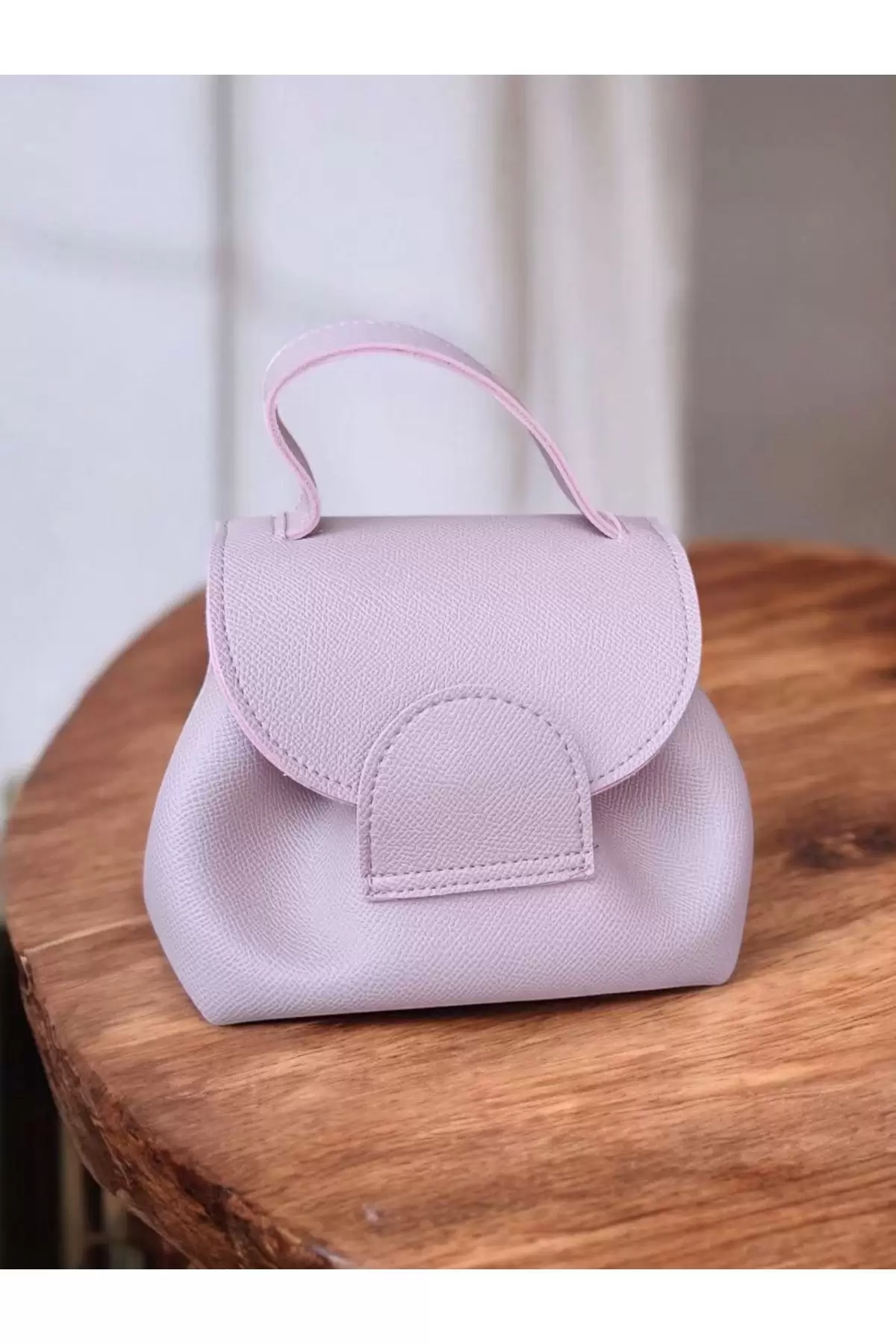 Sole Pudra Rengi Büzgü Detaylı Kapaklı Pinterest Model Kadın Omuz Çantası