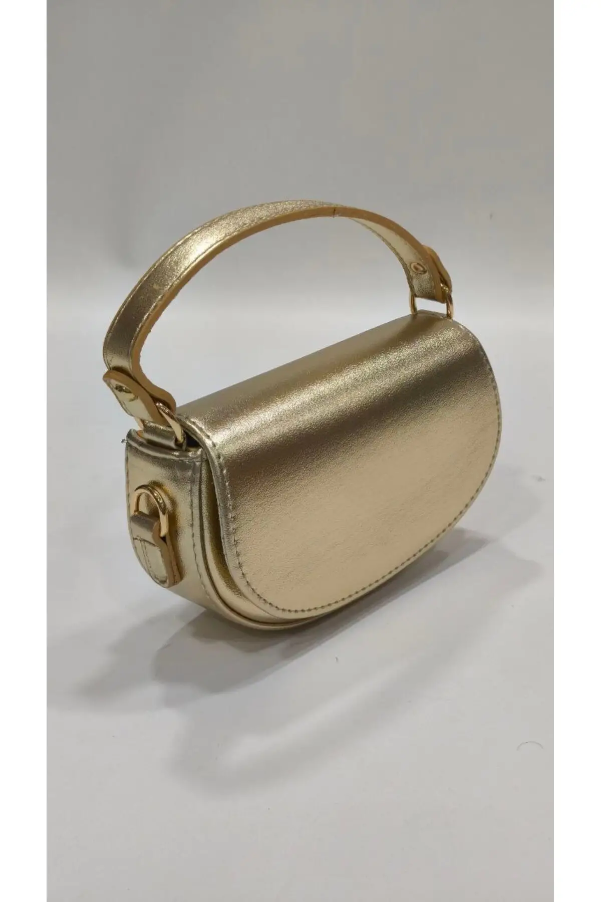 Alina Gold D Model Mini Baget Kadın El Kol Ve Omuz Çantası