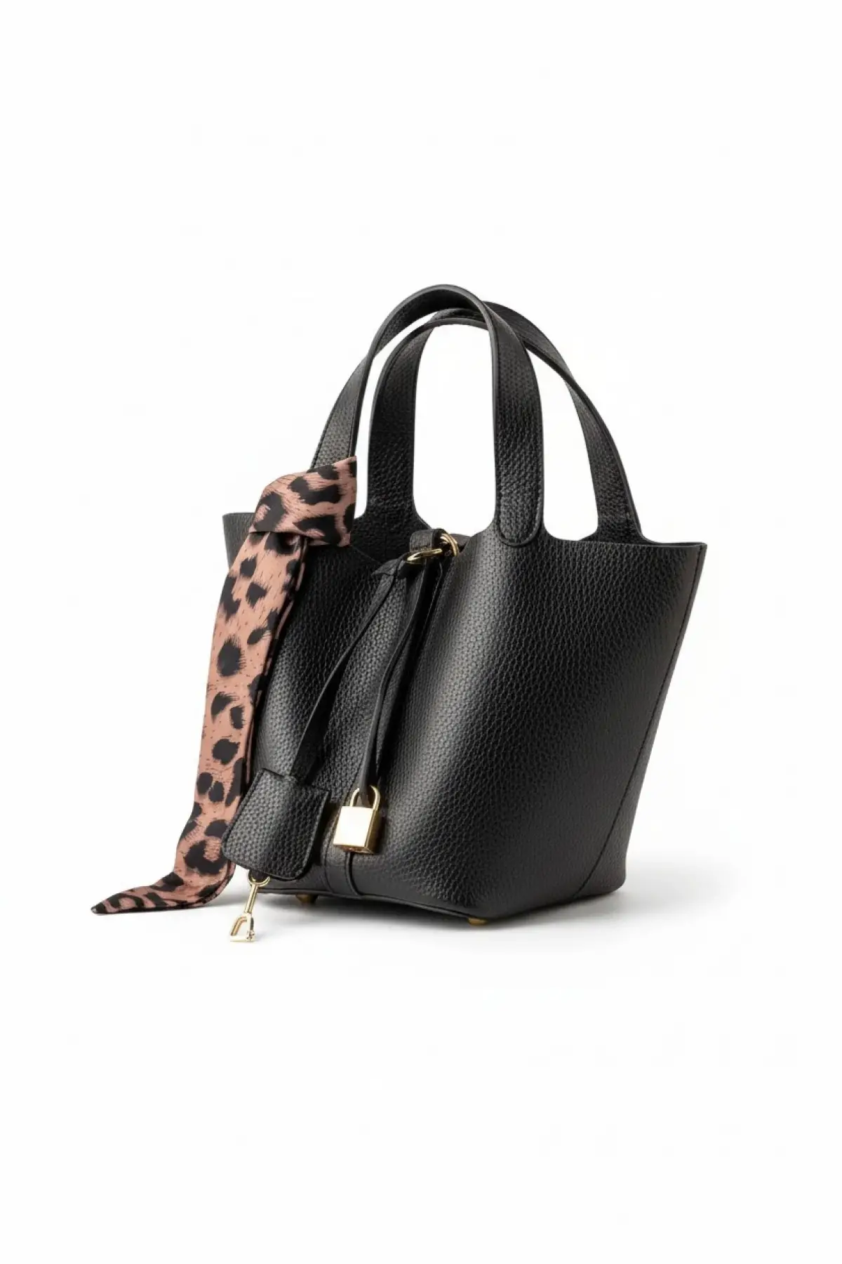 Zoey Siyah Fular Detalı Mini Kilit Aksesuarlı Kadın El Ve Omuz Çantası