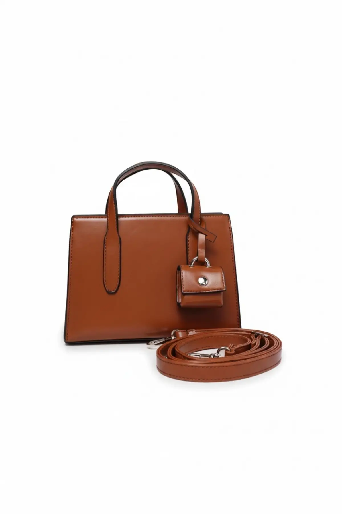 Julia Mini Cüzdan Detaylı Taba Cilt Trend Kadın Kol Ve Omuz Çantası