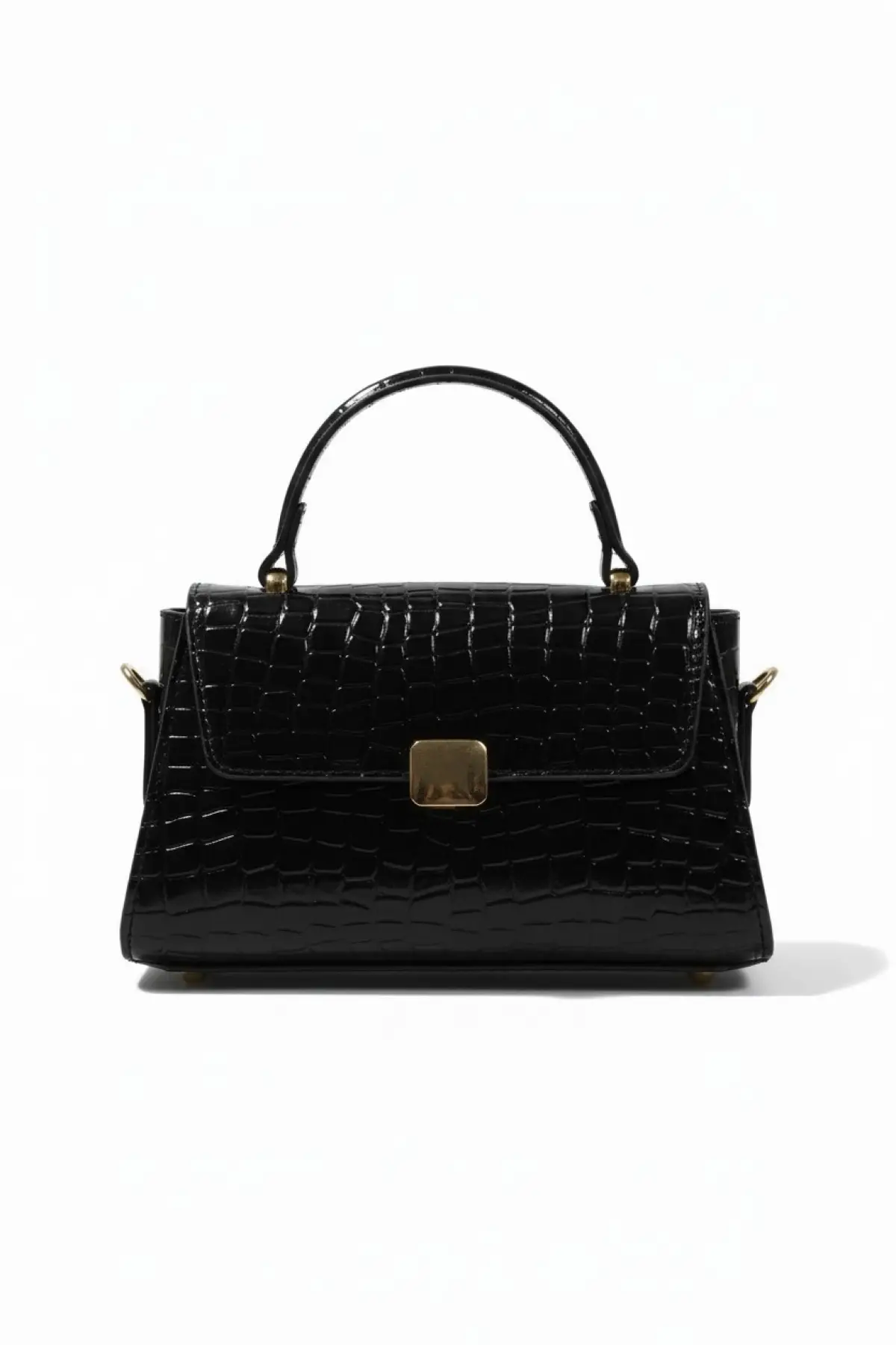 Assos Siyah Kroko Ayarlanabilir Askılı Kadın Omuz Çantası