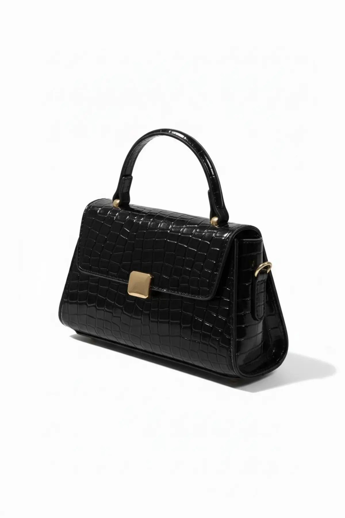 Assos Siyah Kroko Ayarlanabilir Askılı Kadın Omuz Çantası
