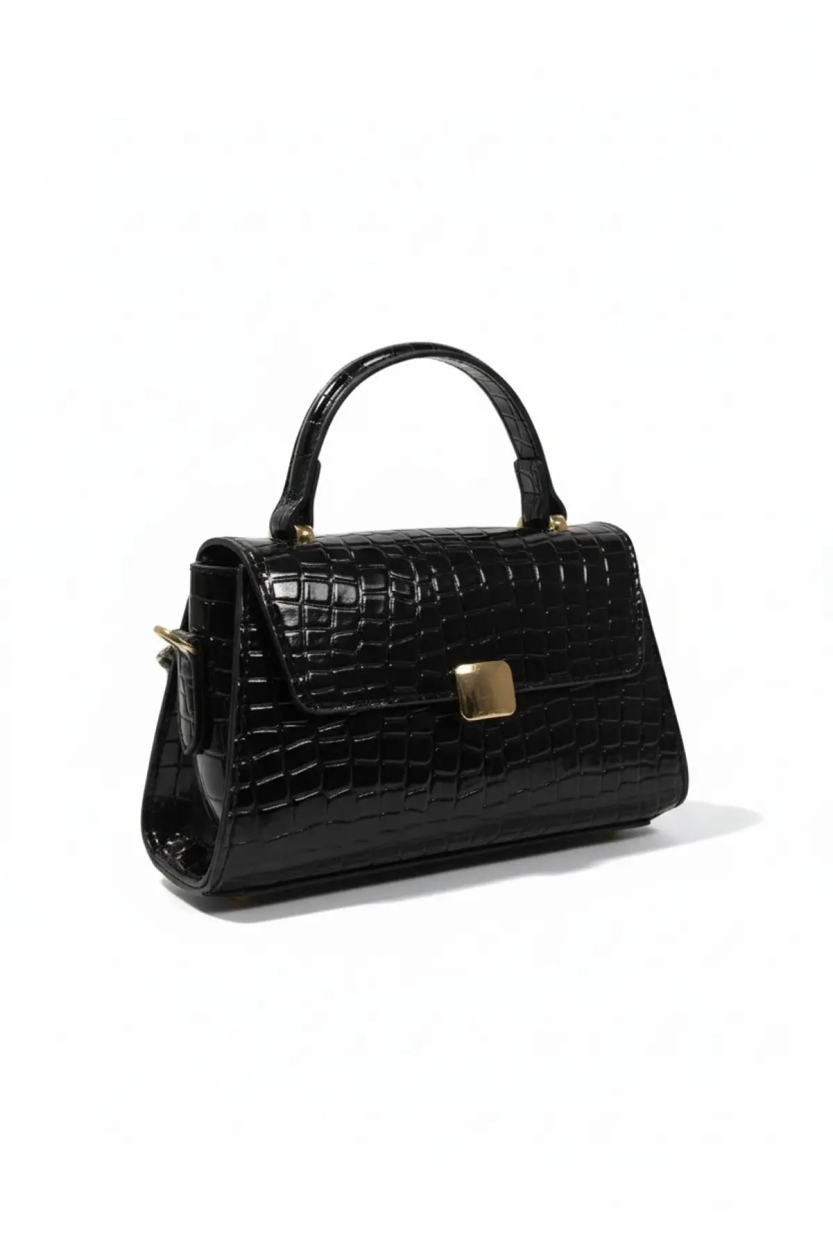 Assos Siyah Kroko Ayarlanabilir Askılı Kadın Omuz Çantası