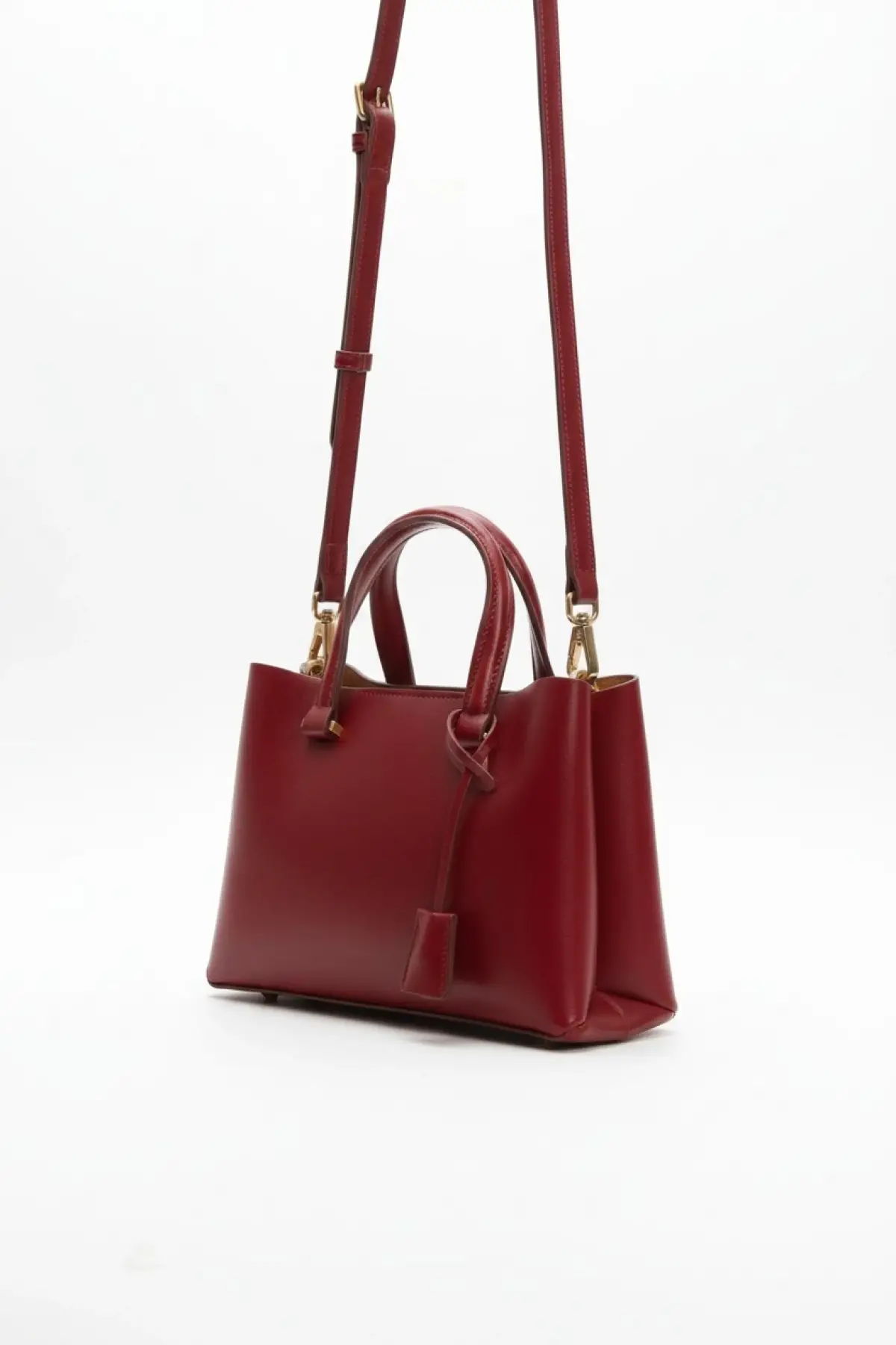 Umai Çift Gözlü Çıt Çıt Kapamalı Bordo Cilt Mini Trend Kadın El Ve Omuz Çantası