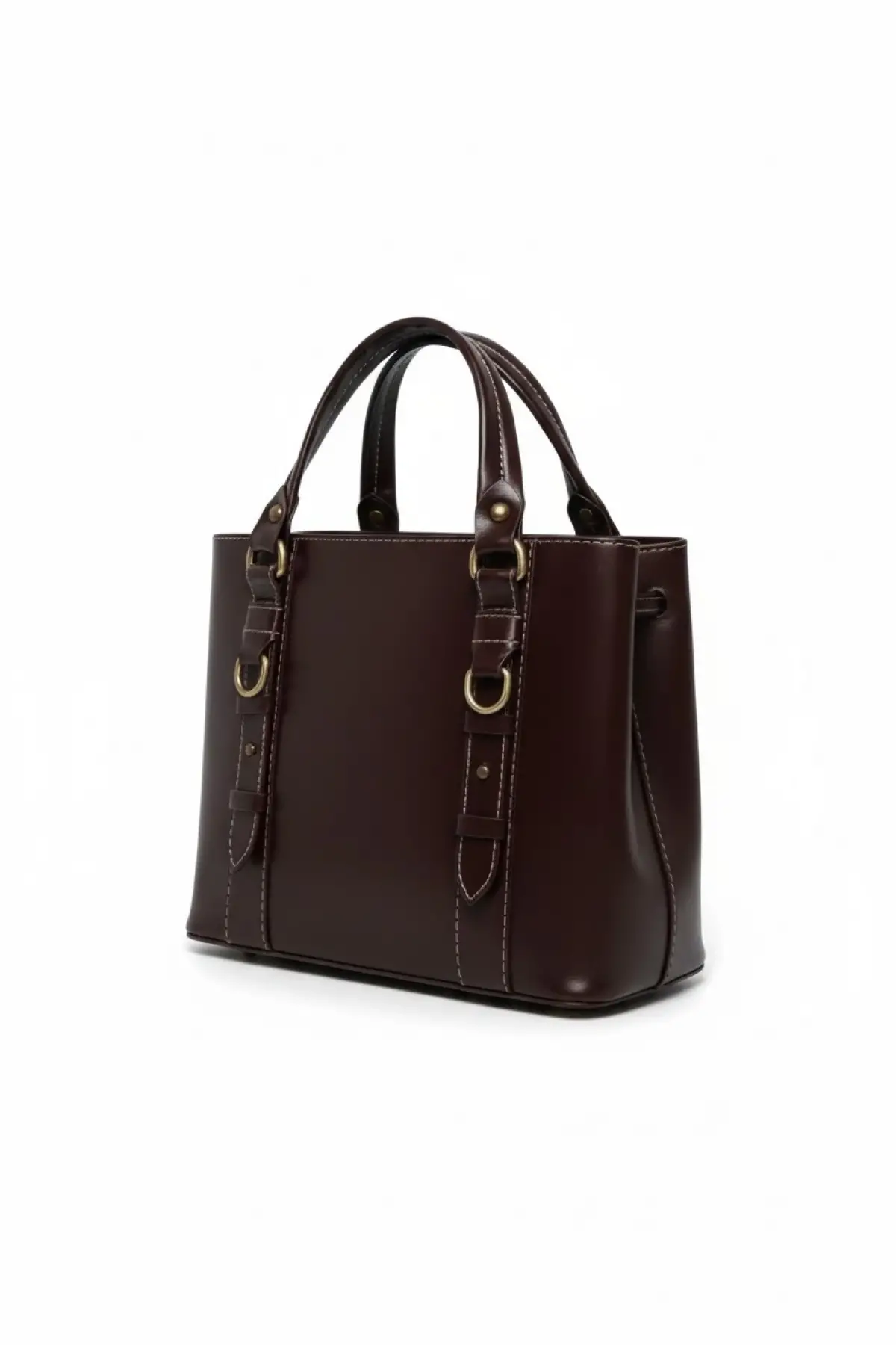 Elegance Acı Kahve Ön Kemer Aksesuarlı Kadın Omuz Çantası