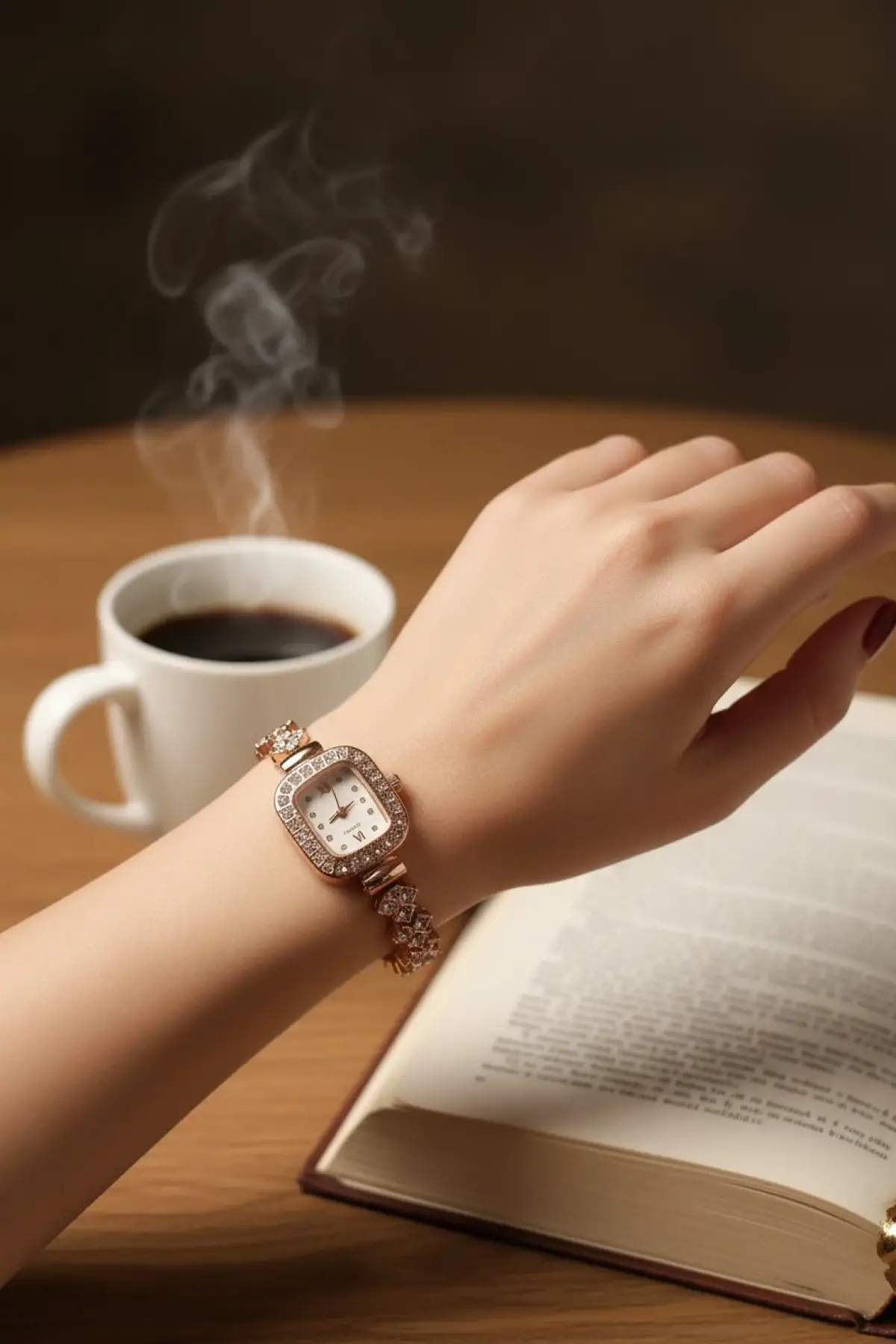 Newjersey Rosegold Taşlı Minimal Kadın Kol Saati