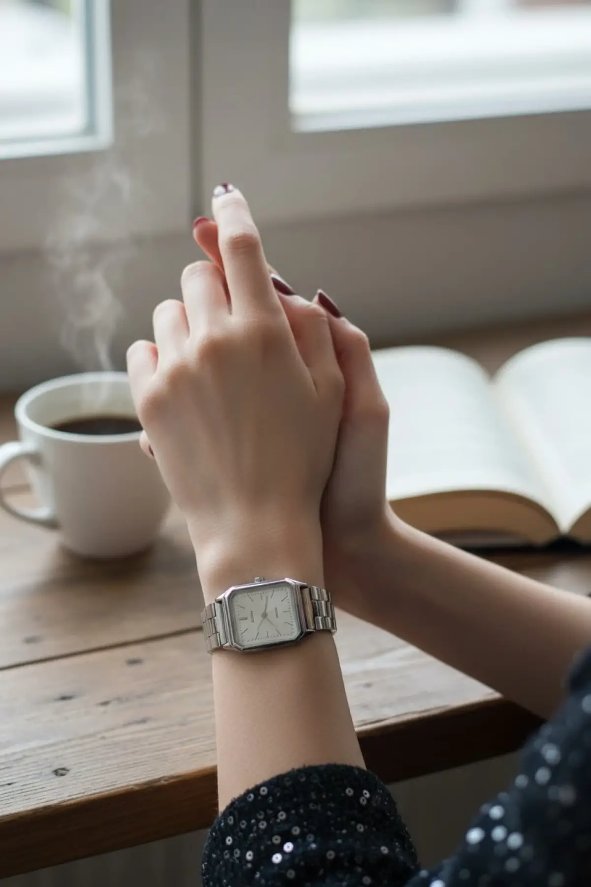 Tignes Gümüş Rengi Çizgi Rakamlı Kadın Kol Saati