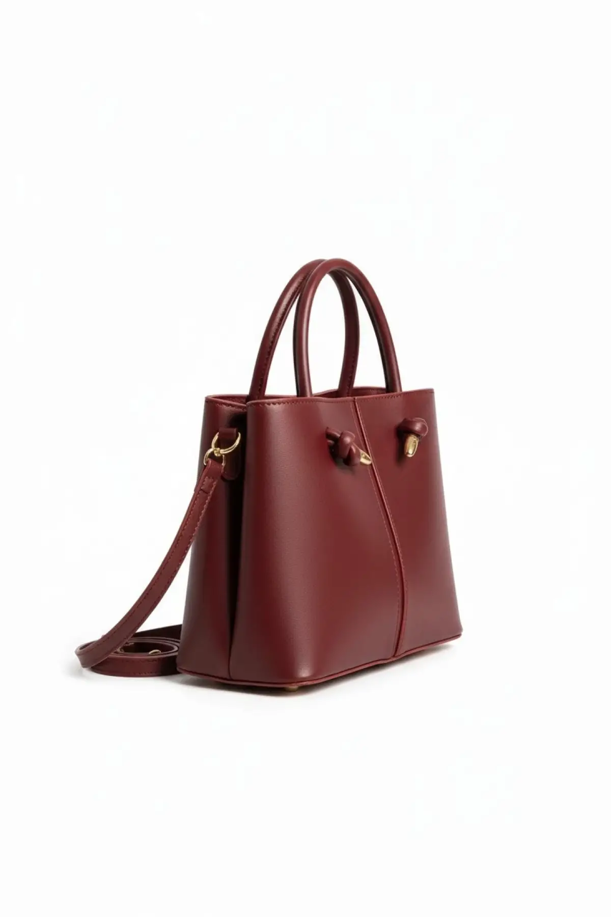 Serra Düğüm Detaylı Bordo Cilt Trend Kadın Omuz Çantası