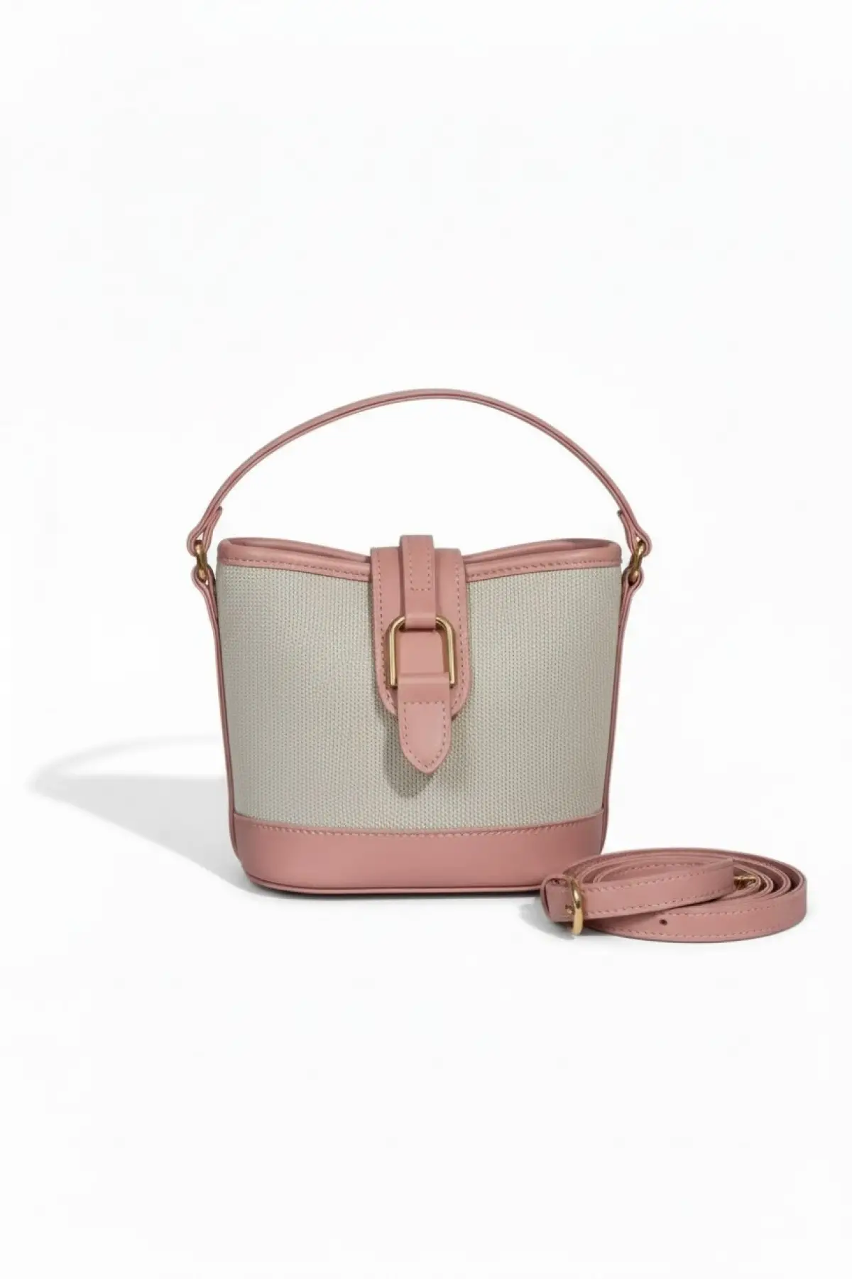 Alin Keten Pembe Kontrast Kova Model Kadın Omuz Çantası