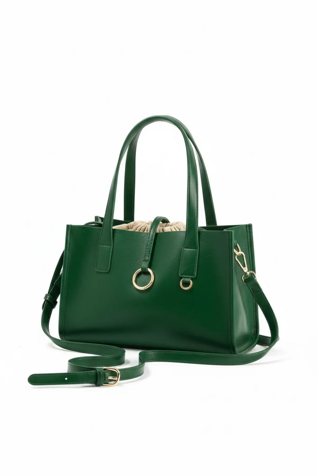 Tresse Yeşil Cilt Keseli Kadın El Ve Omuz Çantası