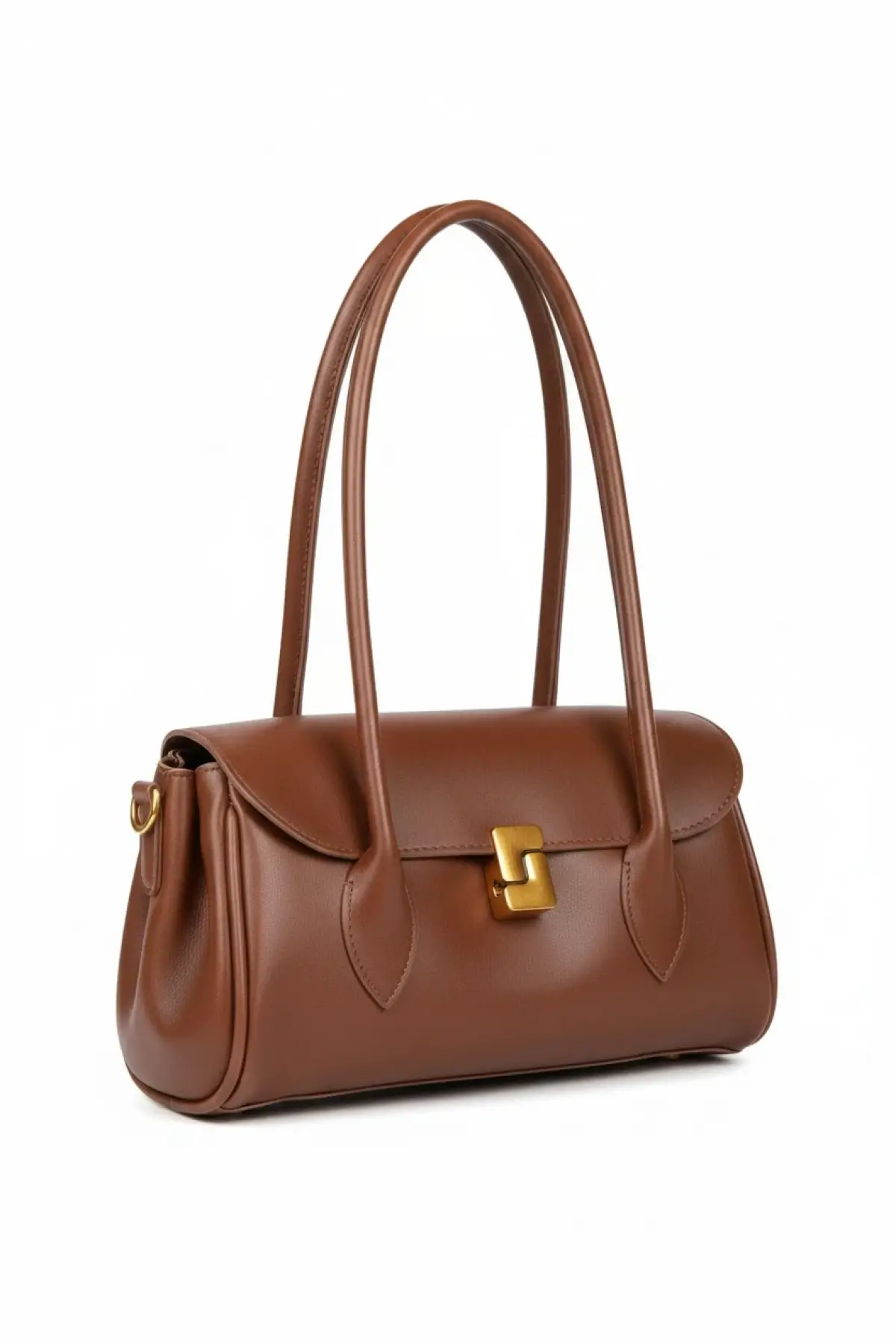 Havin Taba Yumuşak Deri Tasarım Kilit Kadın Omuz Çantası