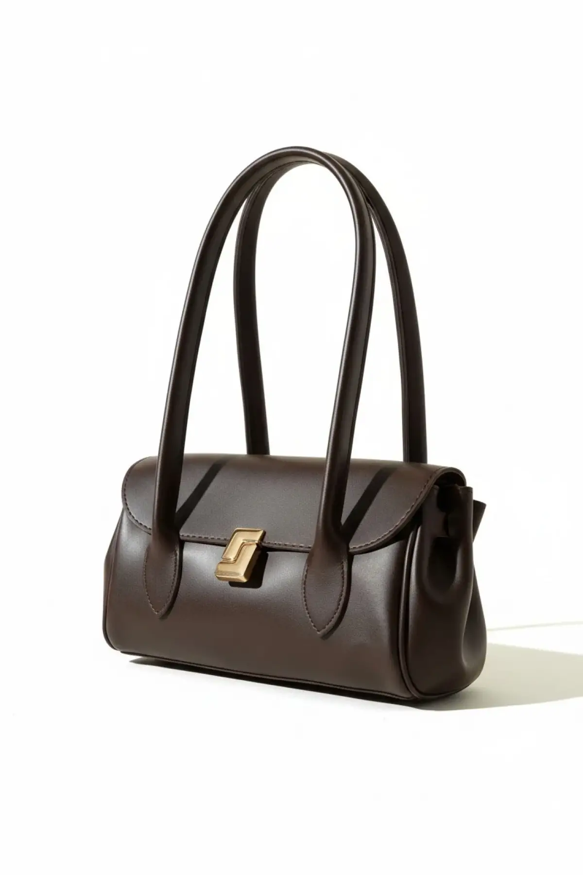 Havin Kahve Yumuşak Deri Tasarım Kilit Kadın Omuz Çantası