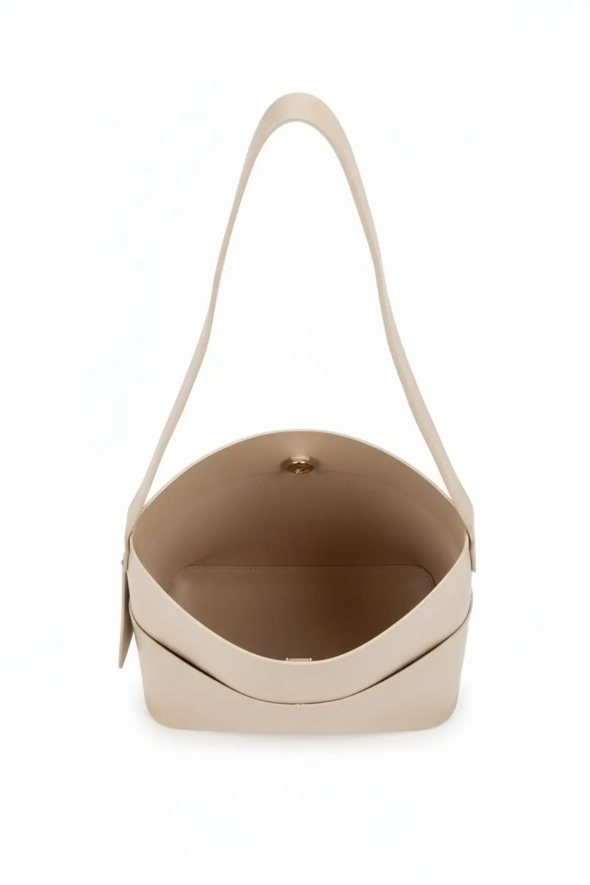 Label Vizon Yan Tokalı Ön Cepli Büyük Boy Kadın Omuz Çantası