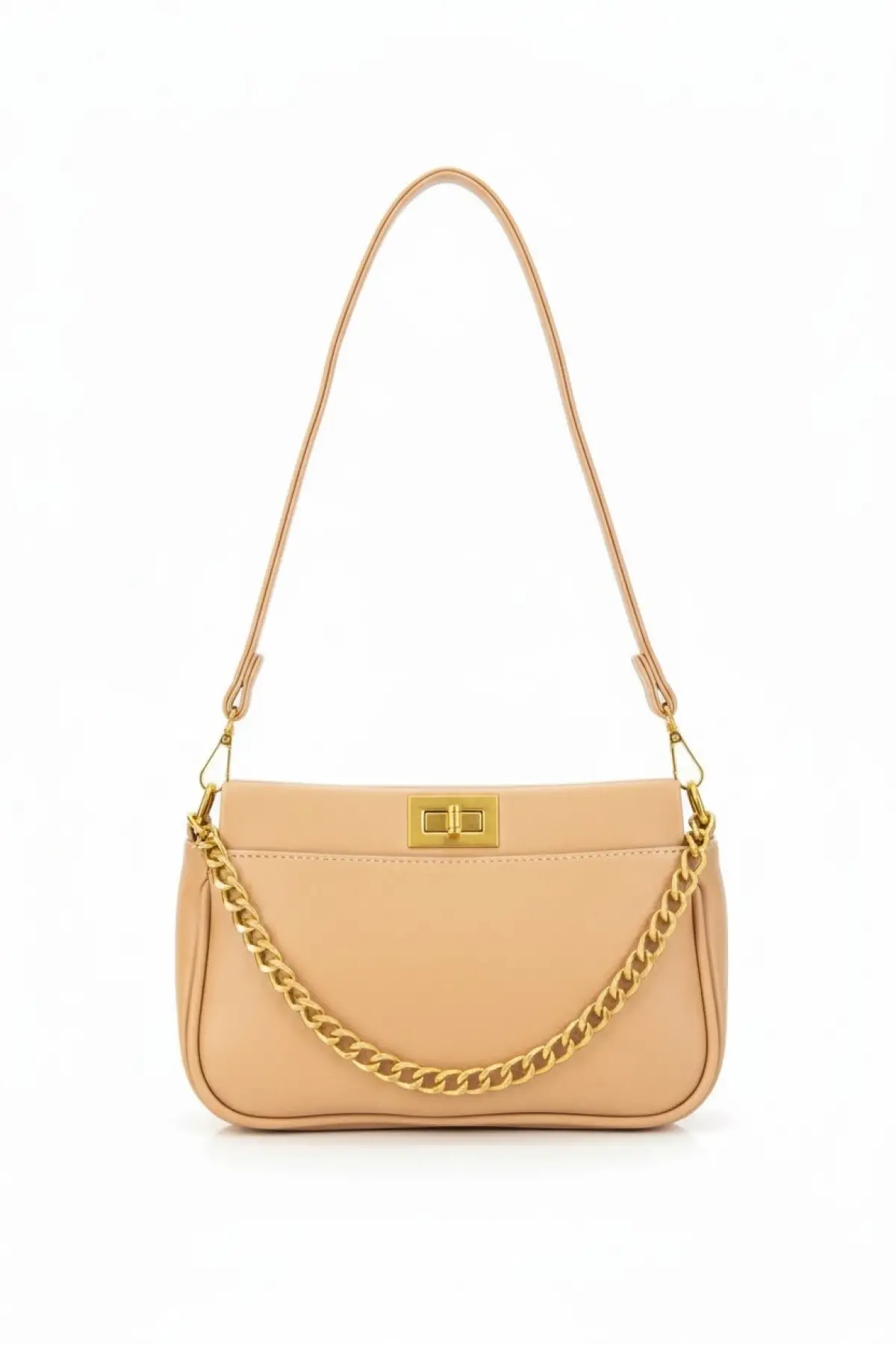 Patricia Vizon Kilit Kapamalı Zincir Detaylı Kadın El Kol Ve Omuz Çantası