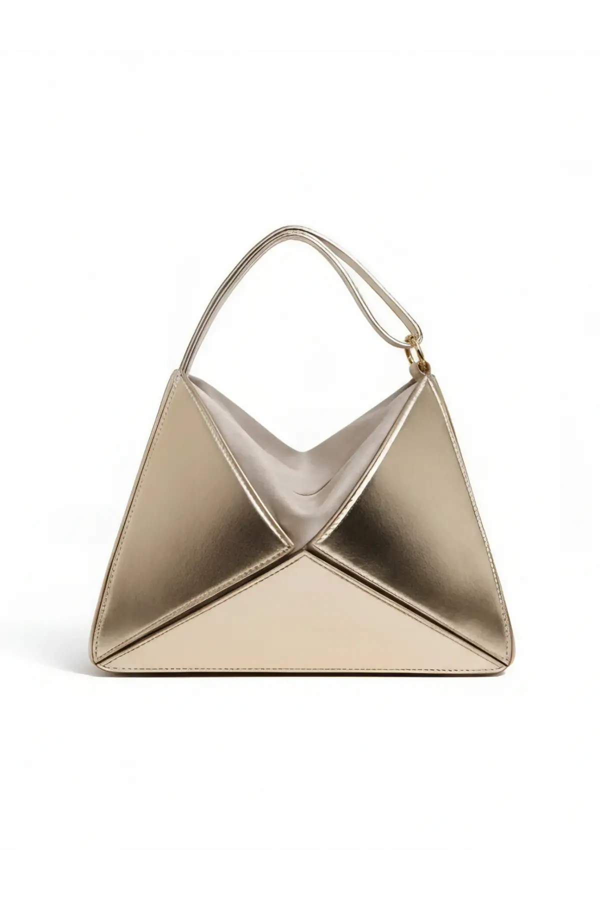 Serena Gold Rugan Üçgen Detaylı Kadın El Kol Ve Omuz Çantası