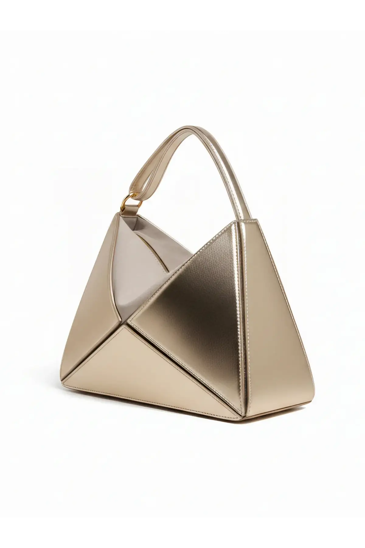 Serena Gold Rugan Üçgen Detaylı Kadın El Kol Ve Omuz Çantası