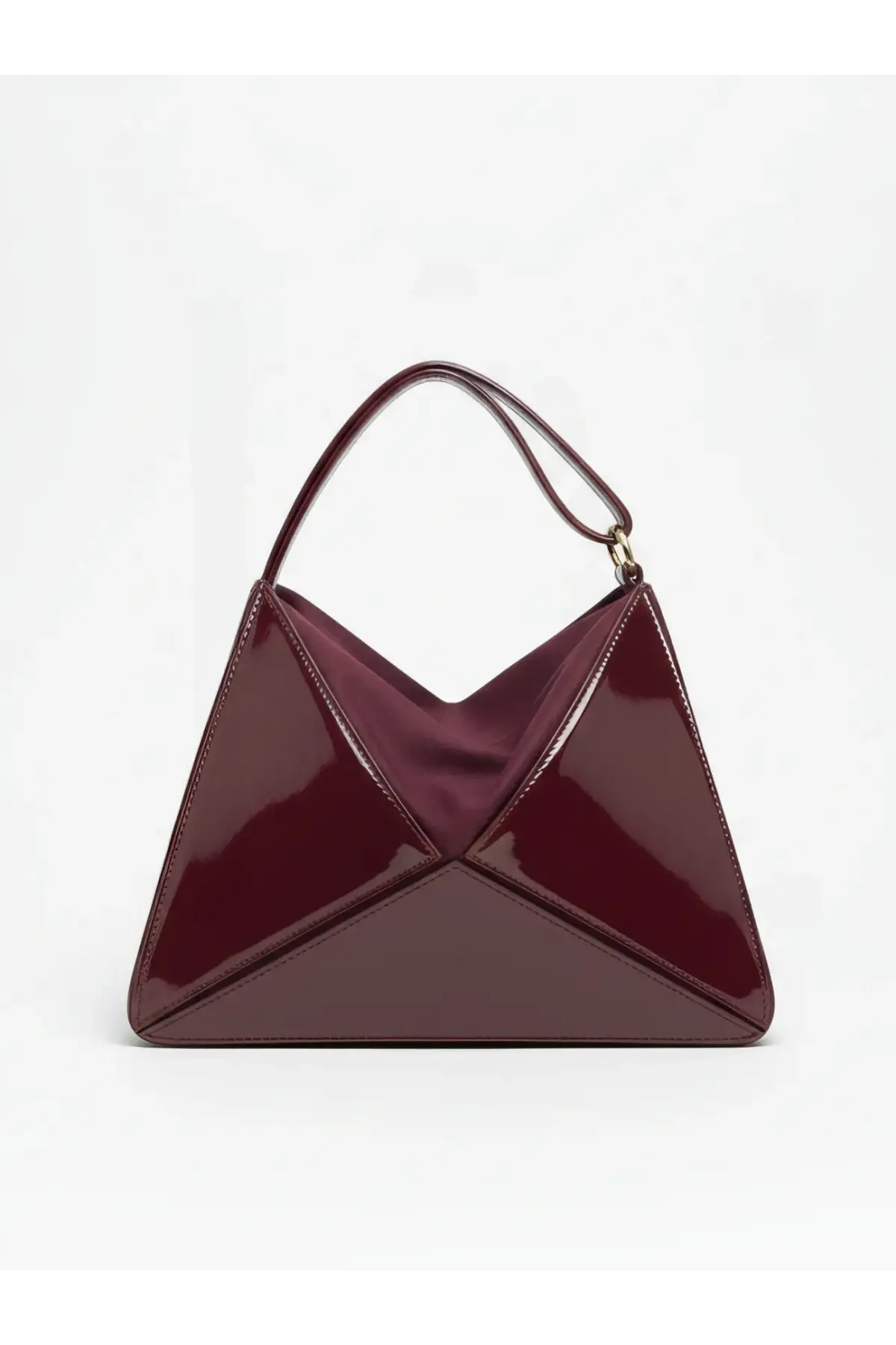 Serena Bordo Rugan Üçgen Detaylı Kadın El Kol Ve Omuz Çantası