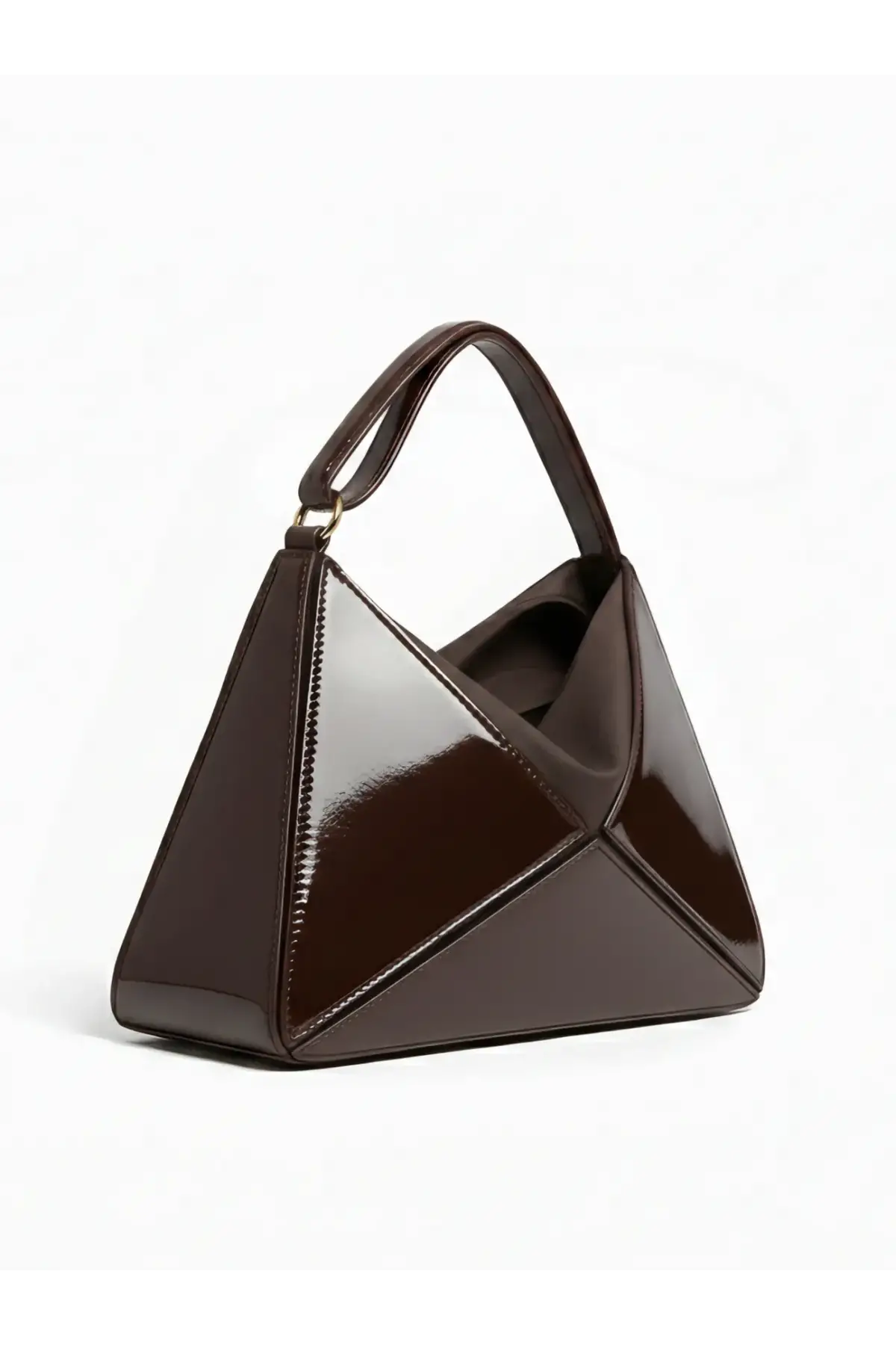 Serena Kahverengi Rugan Üçgen Detaylı Kadın El Kol Ve Omuz Çantası