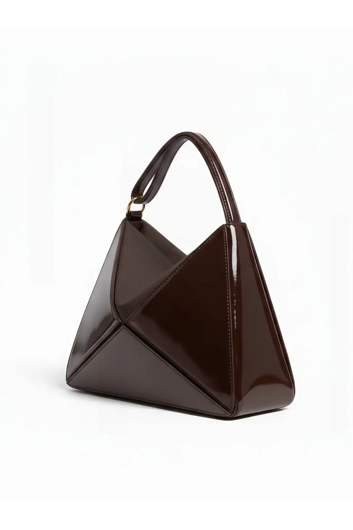 Serena Kahverengi Rugan Üçgen Detaylı Kadın El Kol Ve Omuz Çantası