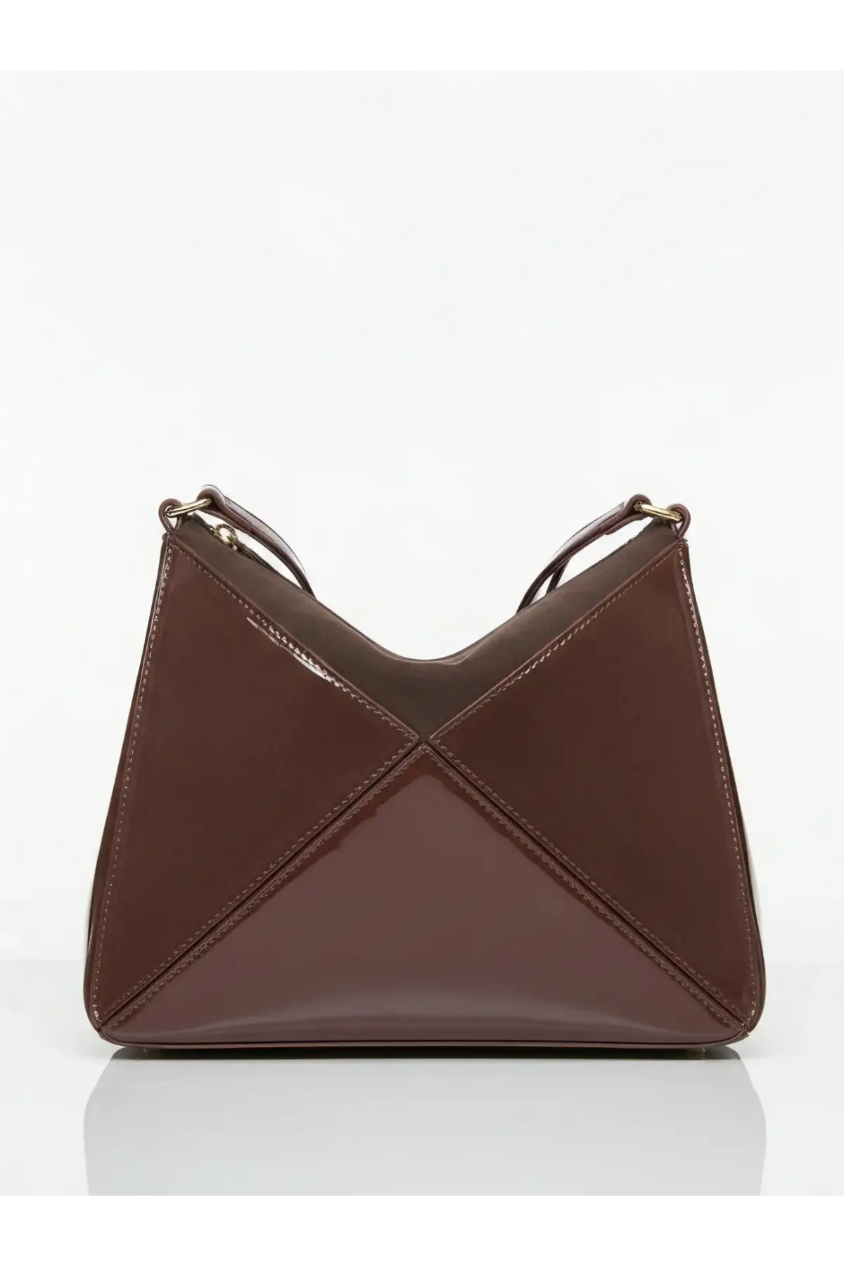 Serena Kahverengi Rugan Üçgen Detaylı Kadın El Kol Ve Omuz Çantası