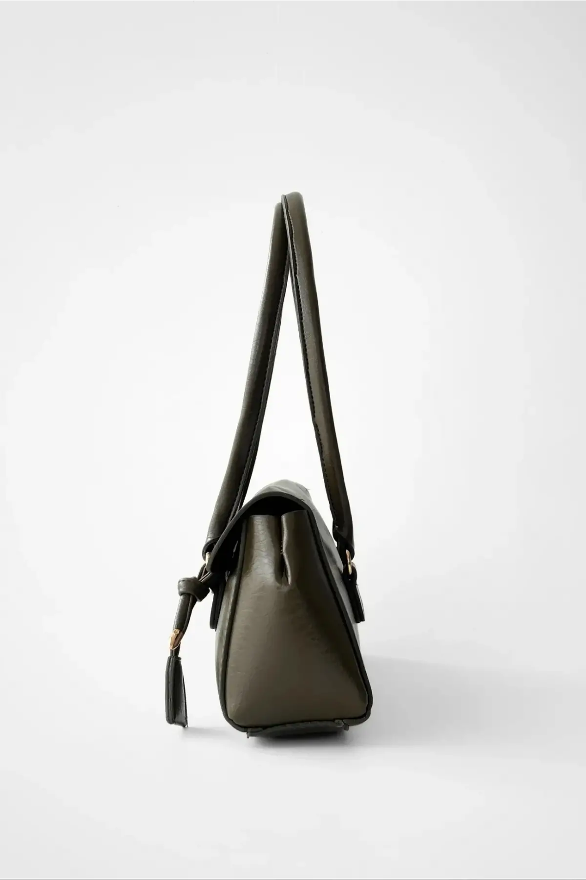 Valina Haki Vegan Deri Gold Toka Detaylı Kadın El Ve Omuz Çantası