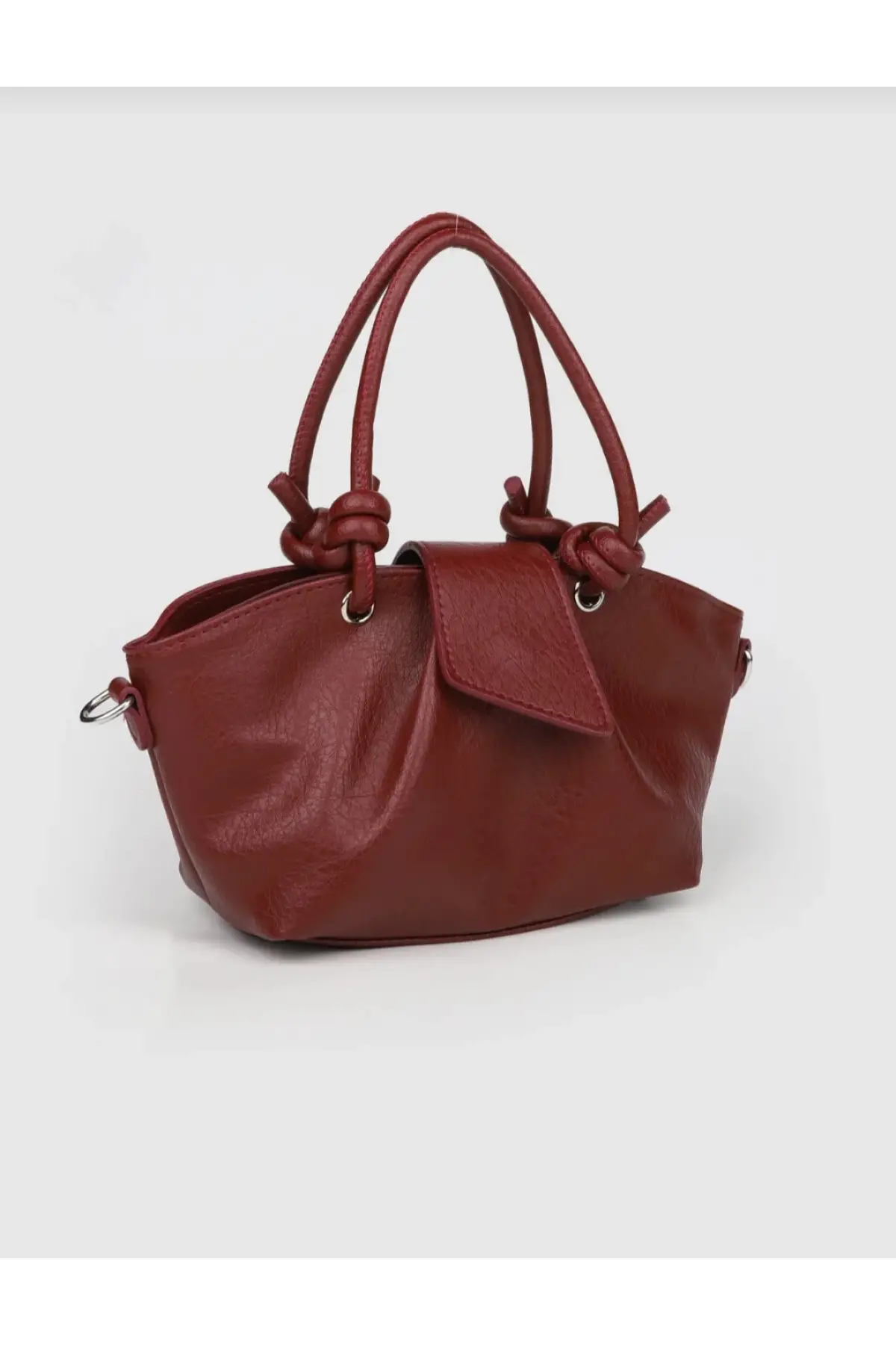 Elara Bordo Kadın Düğüm Saplı Mini Kol Ve Omuz Çantası