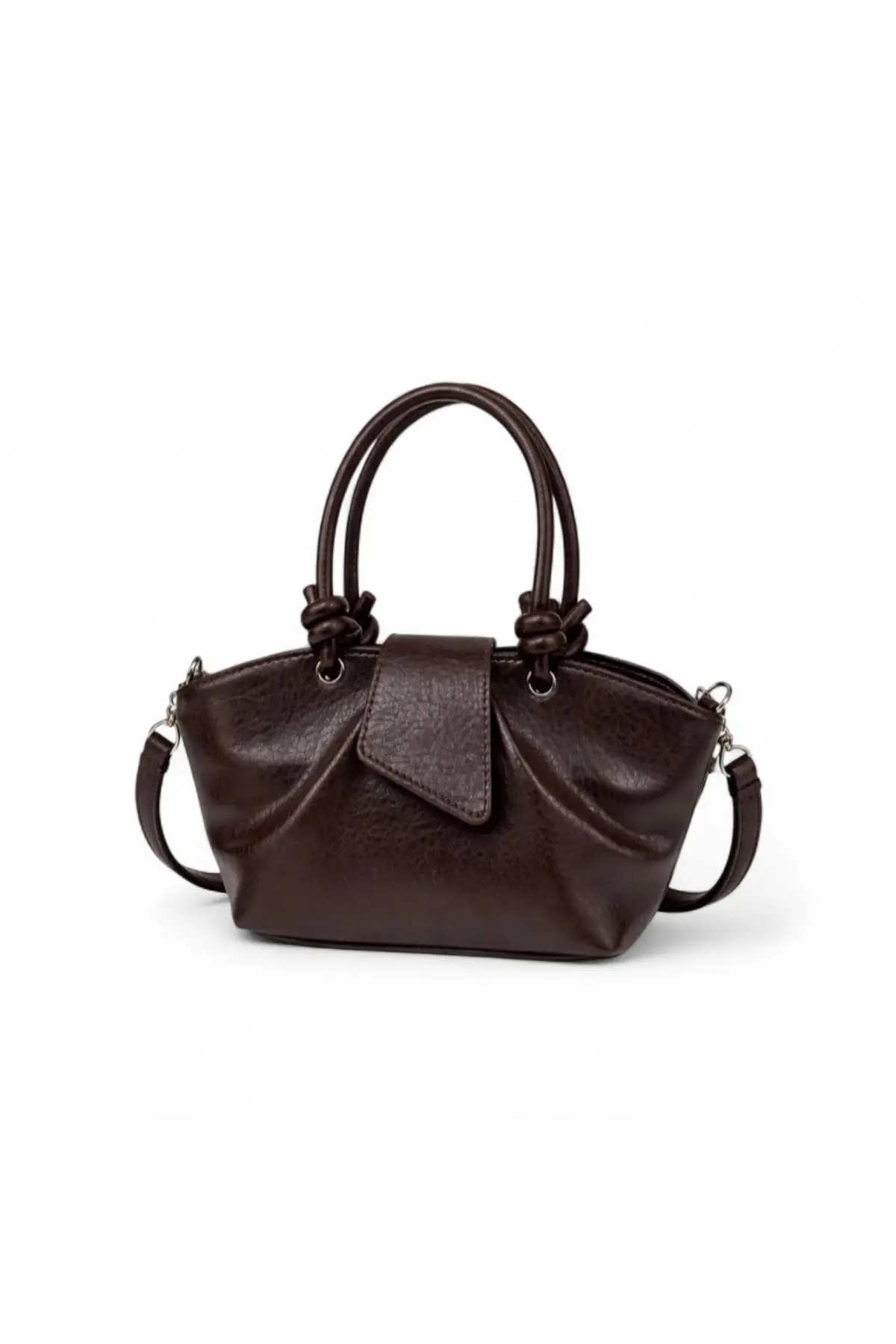 Elara Kahverengi Kadın Düğüm Saplı Mini Kol Ve Omuz Çantası