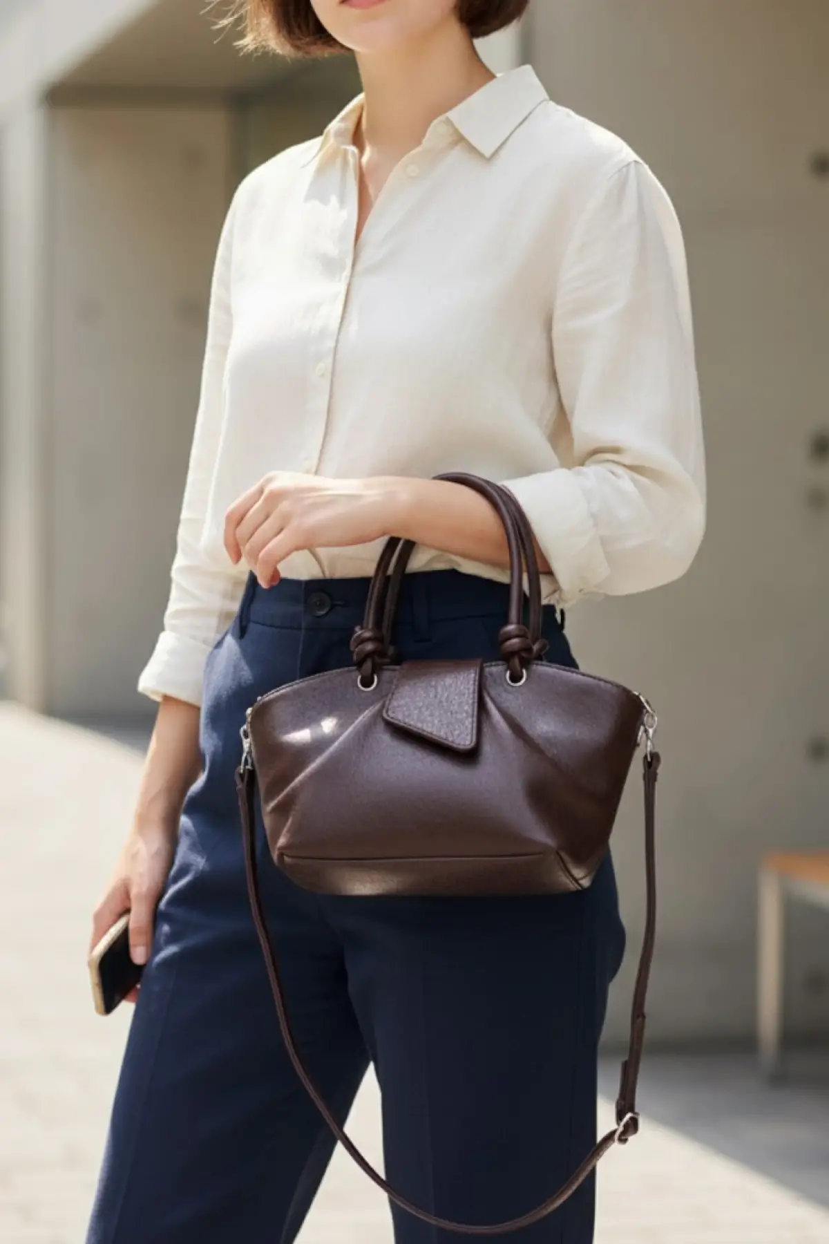 Elara Kahverengi Kadın Düğüm Saplı Mini Kol Ve Omuz Çantası