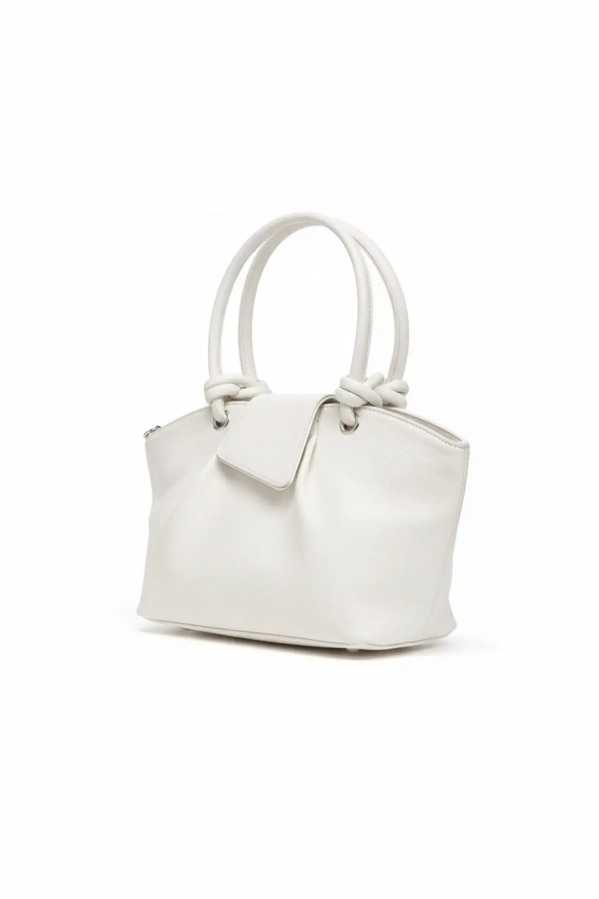 Elara BeyazTaba Kadın Düğüm Saplı Mini Kol Ve Omuz Çantası