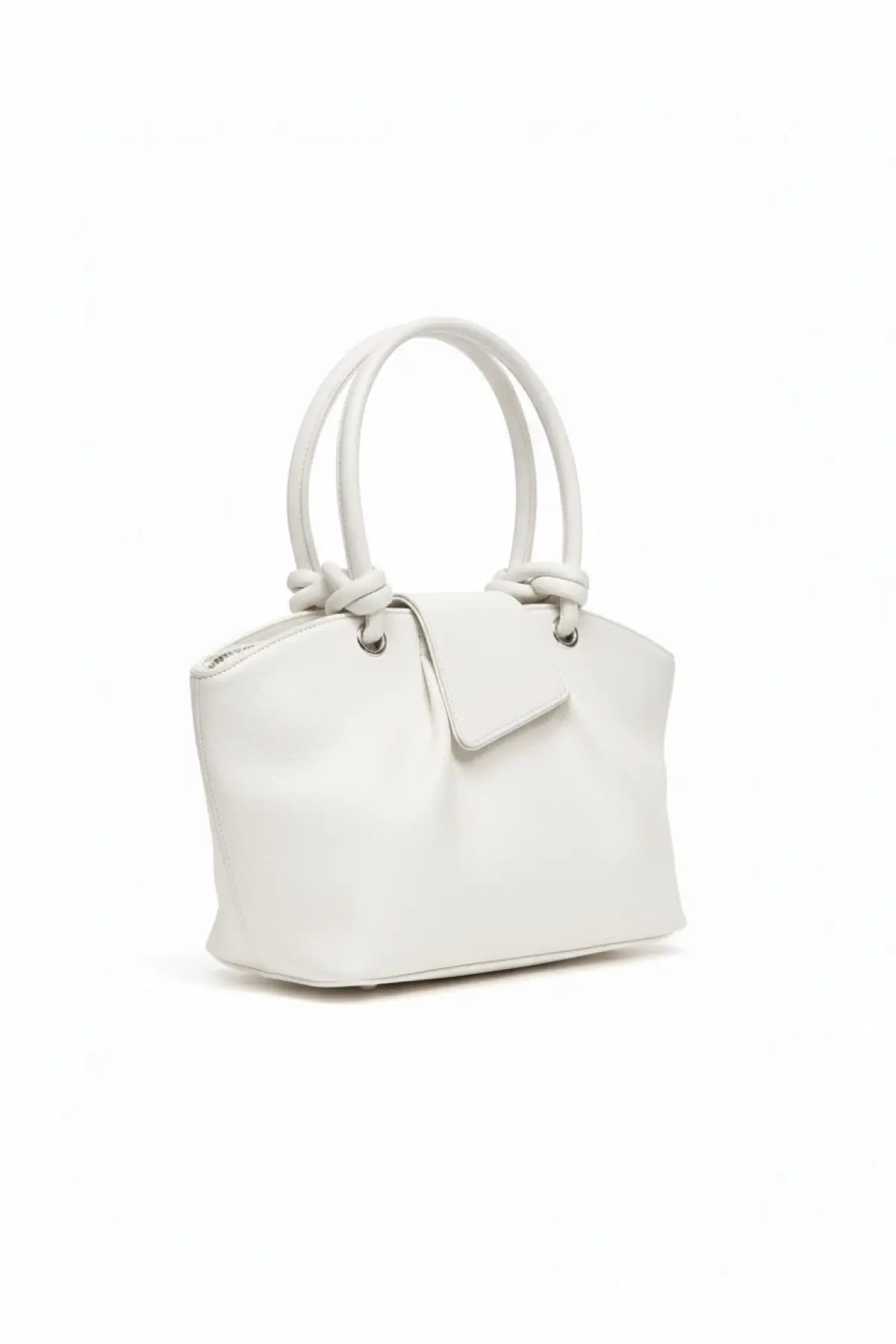 Elara BeyazTaba Kadın Düğüm Saplı Mini Kol Ve Omuz Çantası