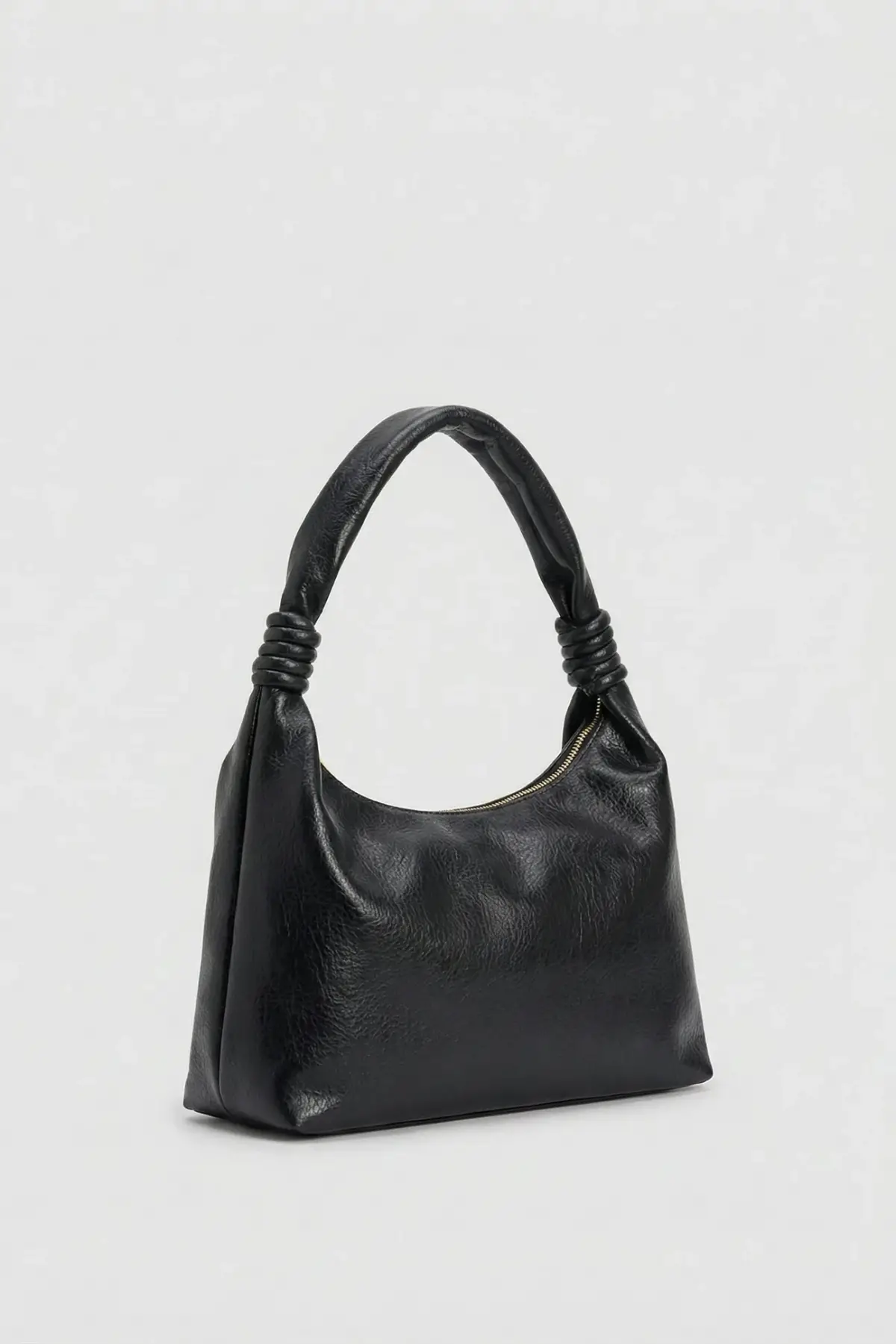 Melora Siyah Vegan Deri Düğüm Detaylı Kadın El Ve Omuz Çantası