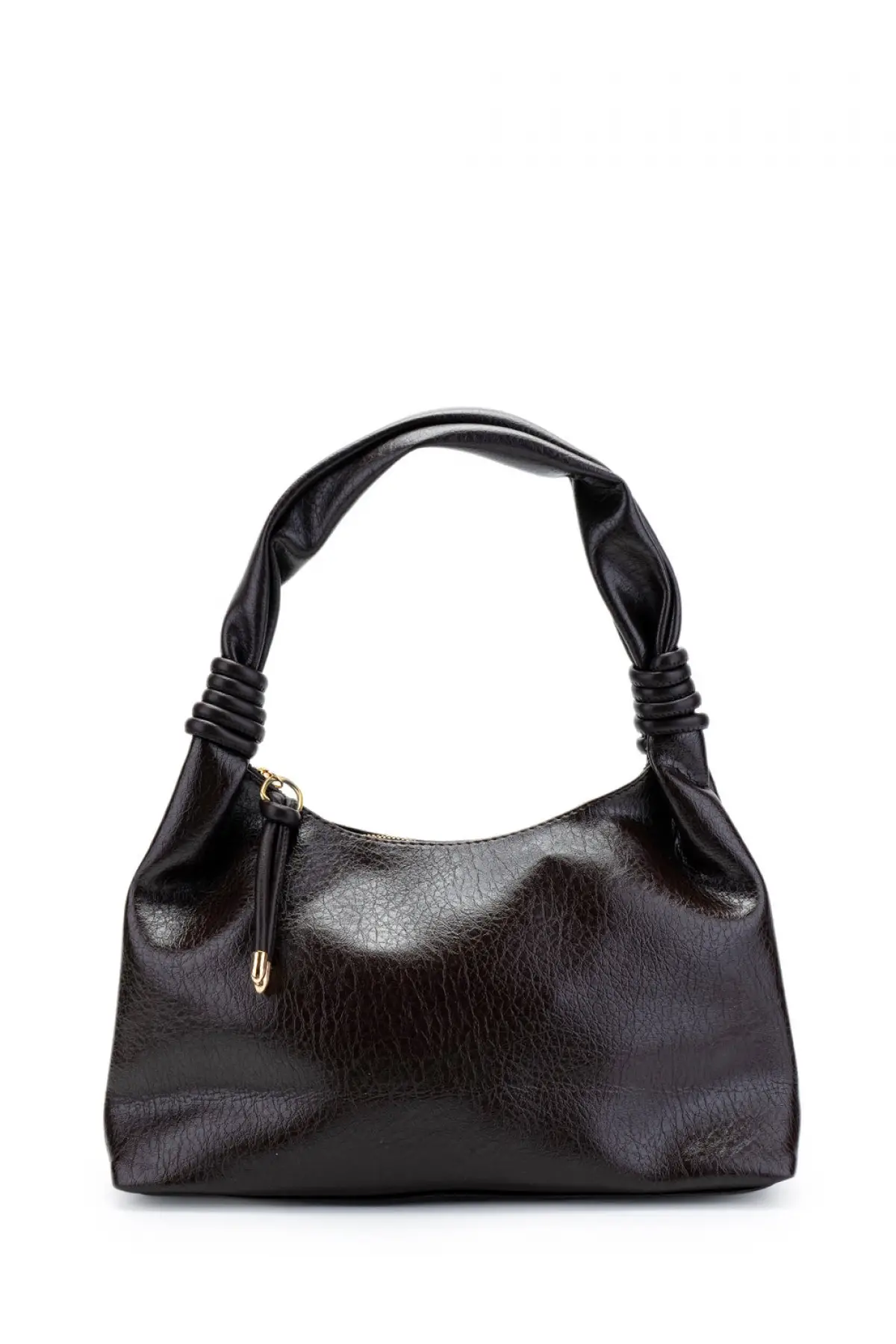 Melora Kahverengi Vegan Deri Düğüm Detaylı Kadın El Ve Omuz Çantası