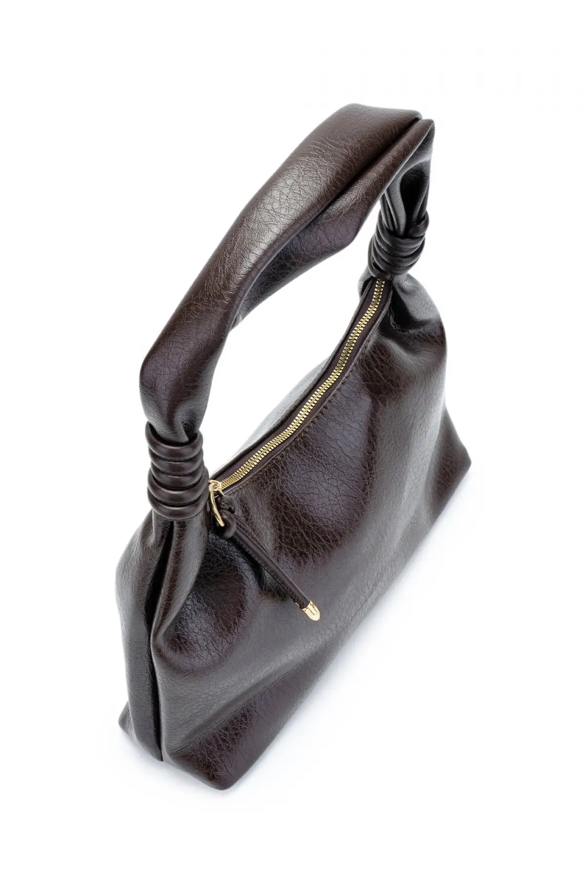 Melora Kahverengi Vegan Deri Düğüm Detaylı Kadın El Ve Omuz Çantası