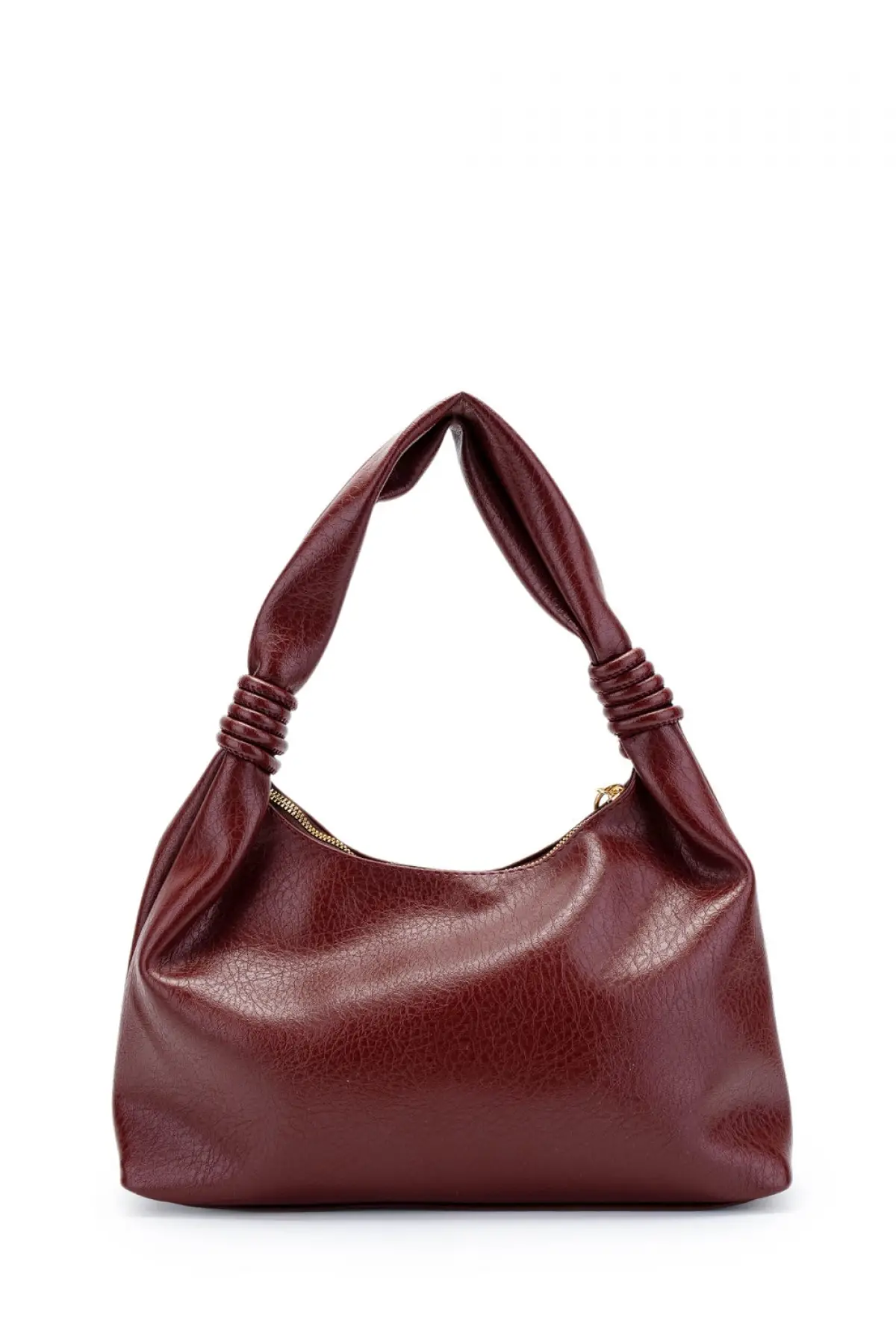 Melora Bordo Vegan Deri Düğüm Detaylı Kadın El Ve Omuz Çantası