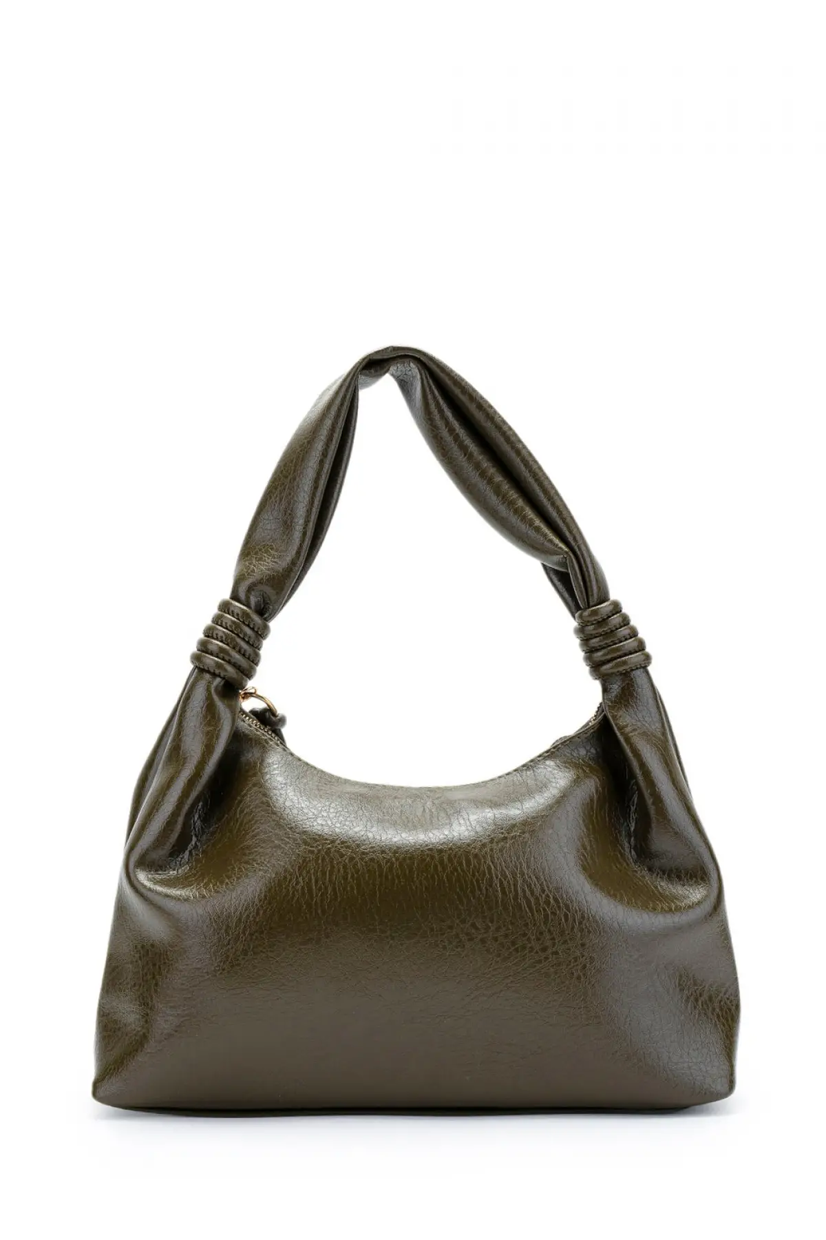 Melora Haki Vegan Deri Düğüm Detaylı Kadın El Ve Omuz Çantası