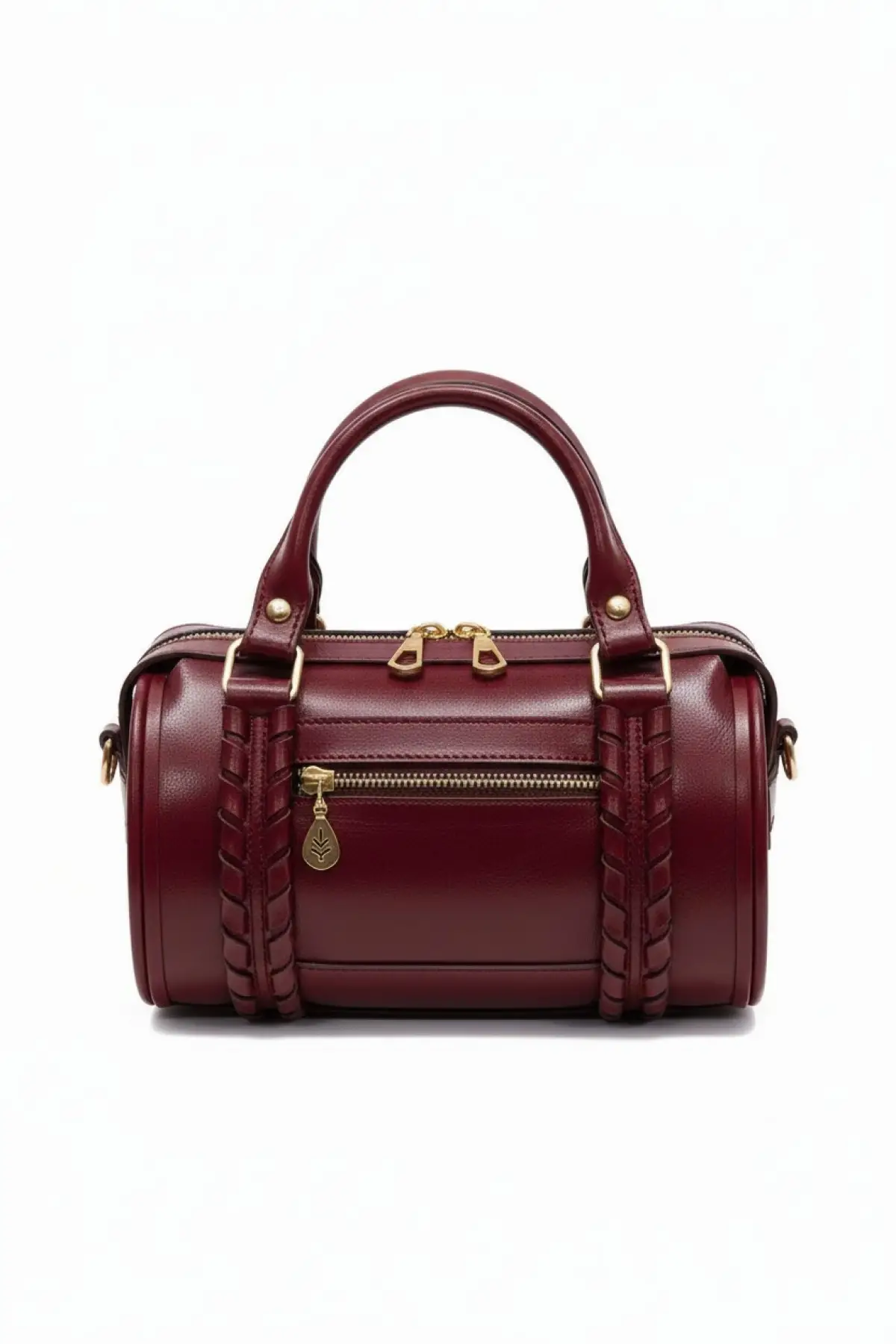 Loretta Bordo Vegan Deri Örgü Detaylı Mini Kadın El Ve Omuz Çantası