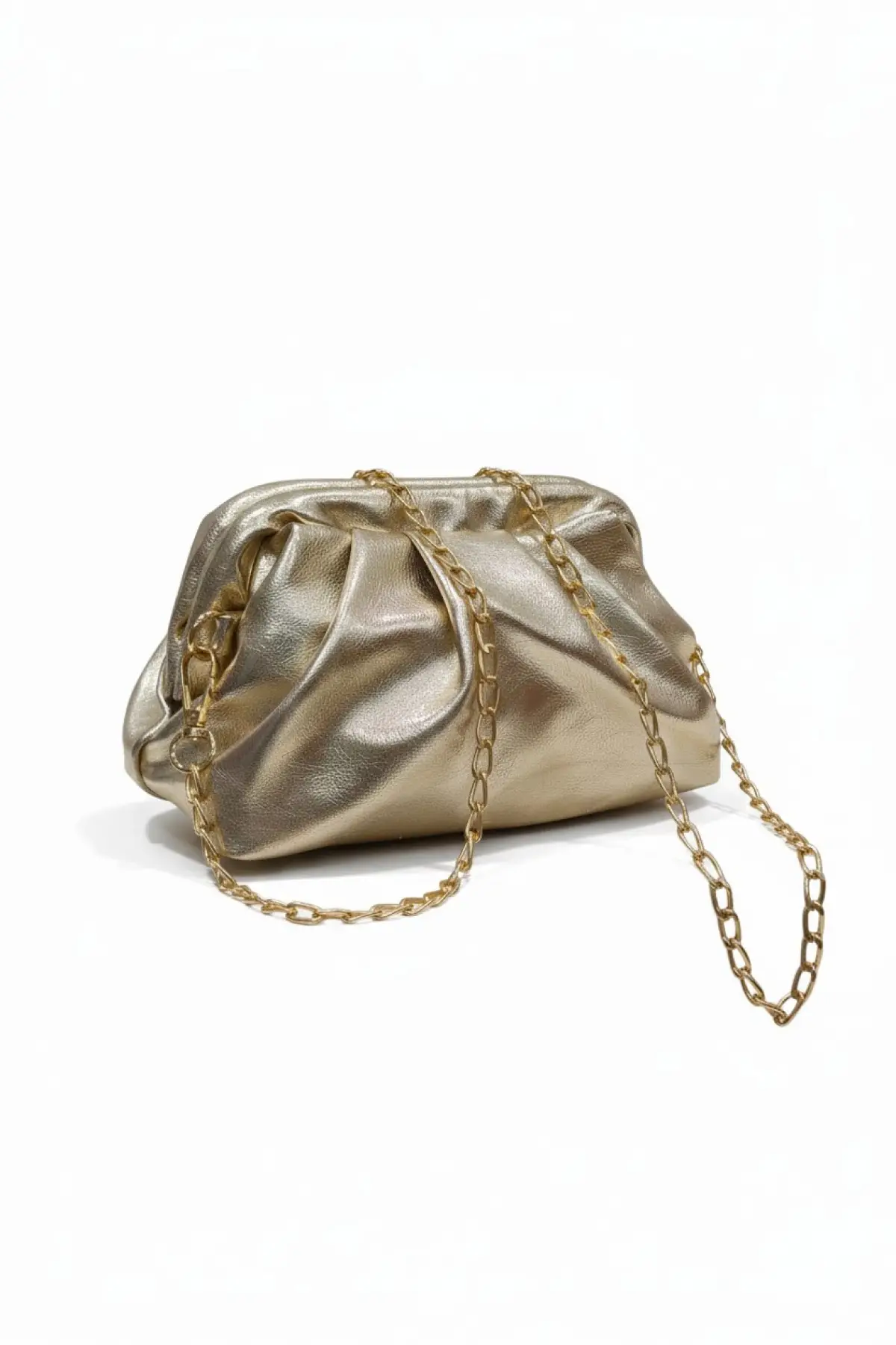 Amara Gold Vegan Deri Burs Kapamalı Zincir Askılı Kadın El Ve Omuz Çantası