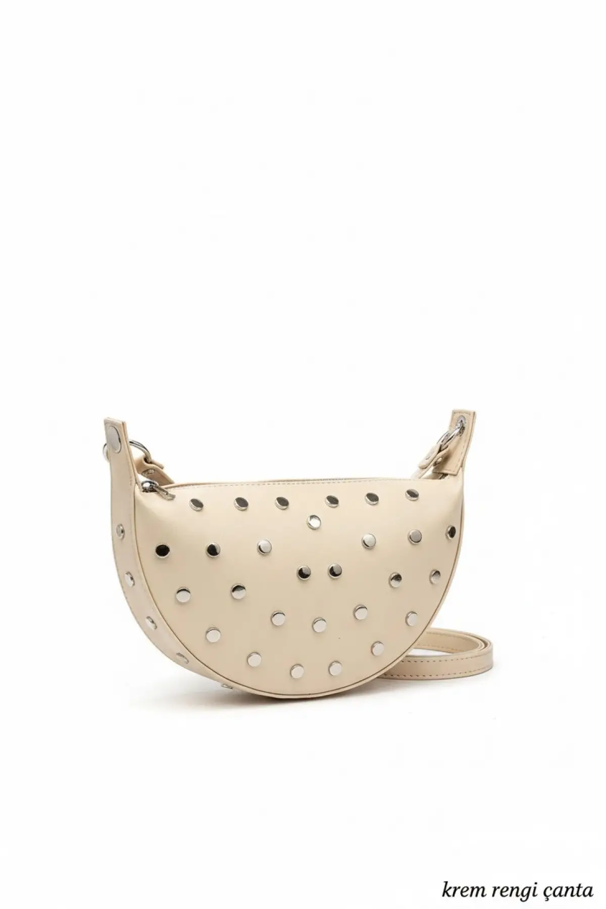 Maribel Krem D Model Trok Zımba Detaylı Kadın El Ve Omuz Çantası