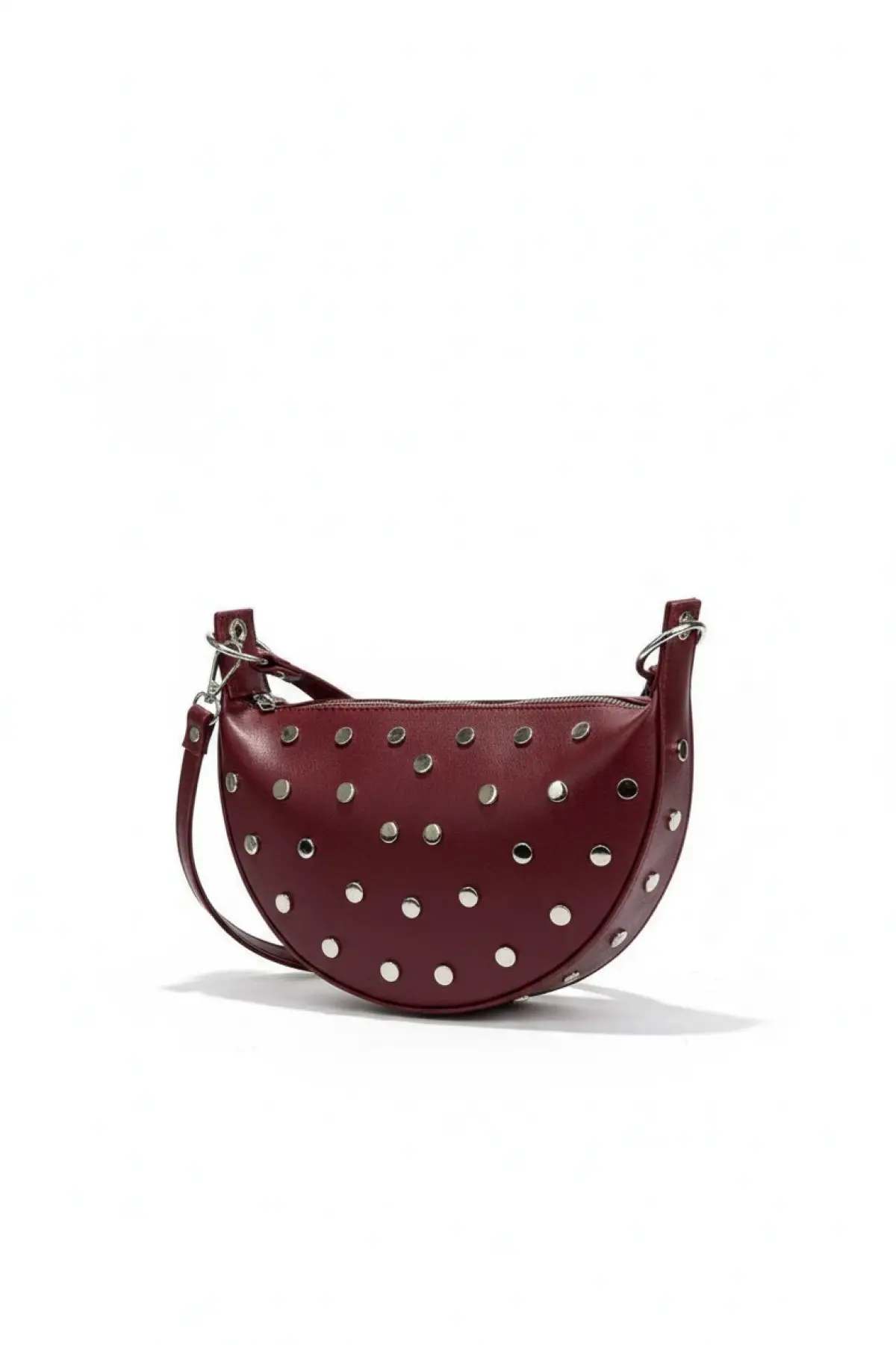 Maribel Bordo D Model Trok Zımba Detaylı Kadın El Ve Omuz Çantası