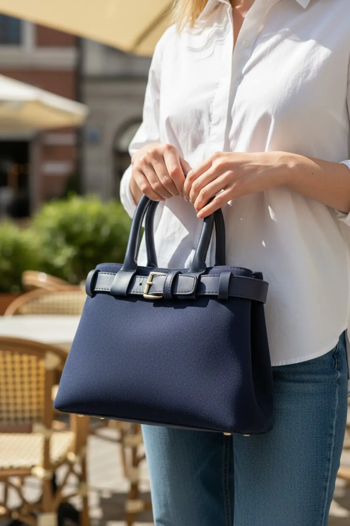 Aurora Lacivert Süet Kemer Detaylı Kadın El Ve Omuz Çantası