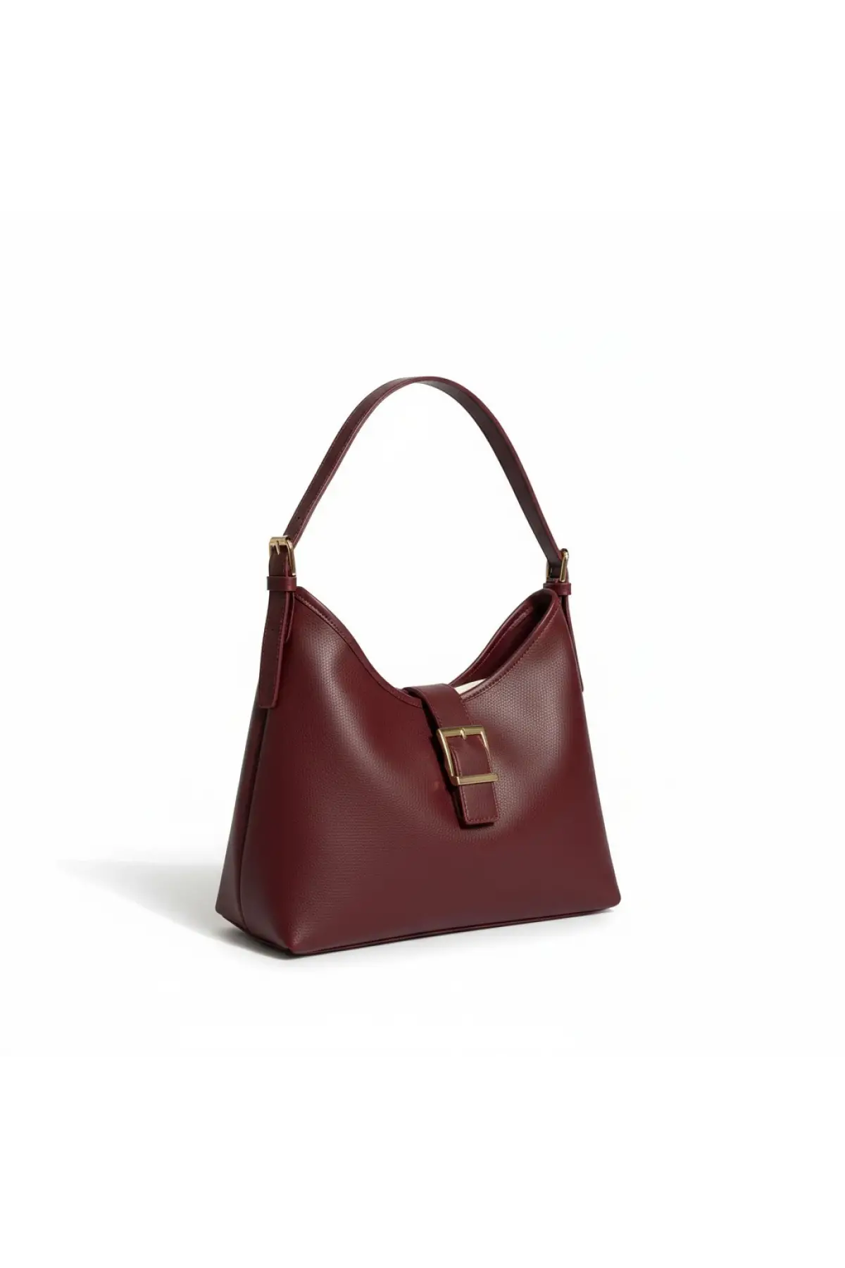 Getty Bordo Cilt Detaylı Tokalı Kadın Omuz Çantası