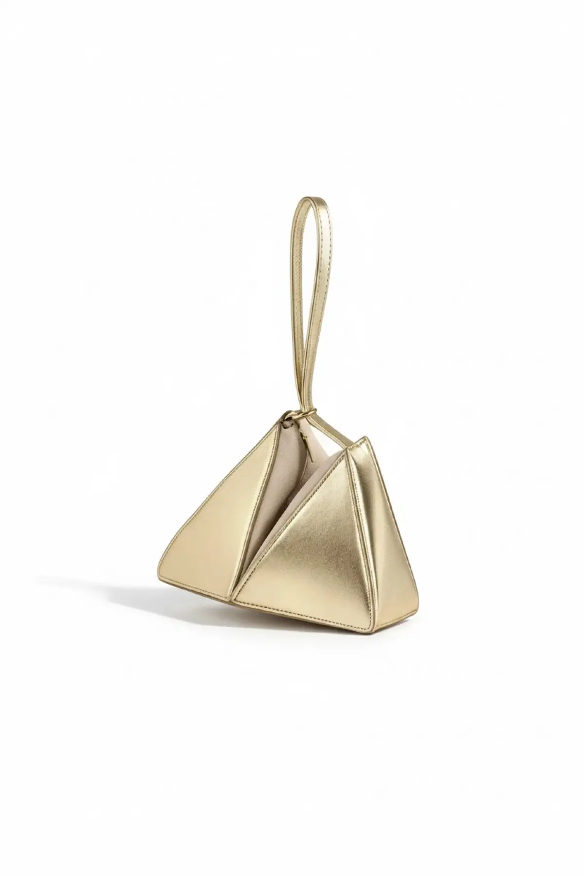 Serena Gold Rugan Üçgen Detaylı Kadın El Kol Ve Omuz Çantası