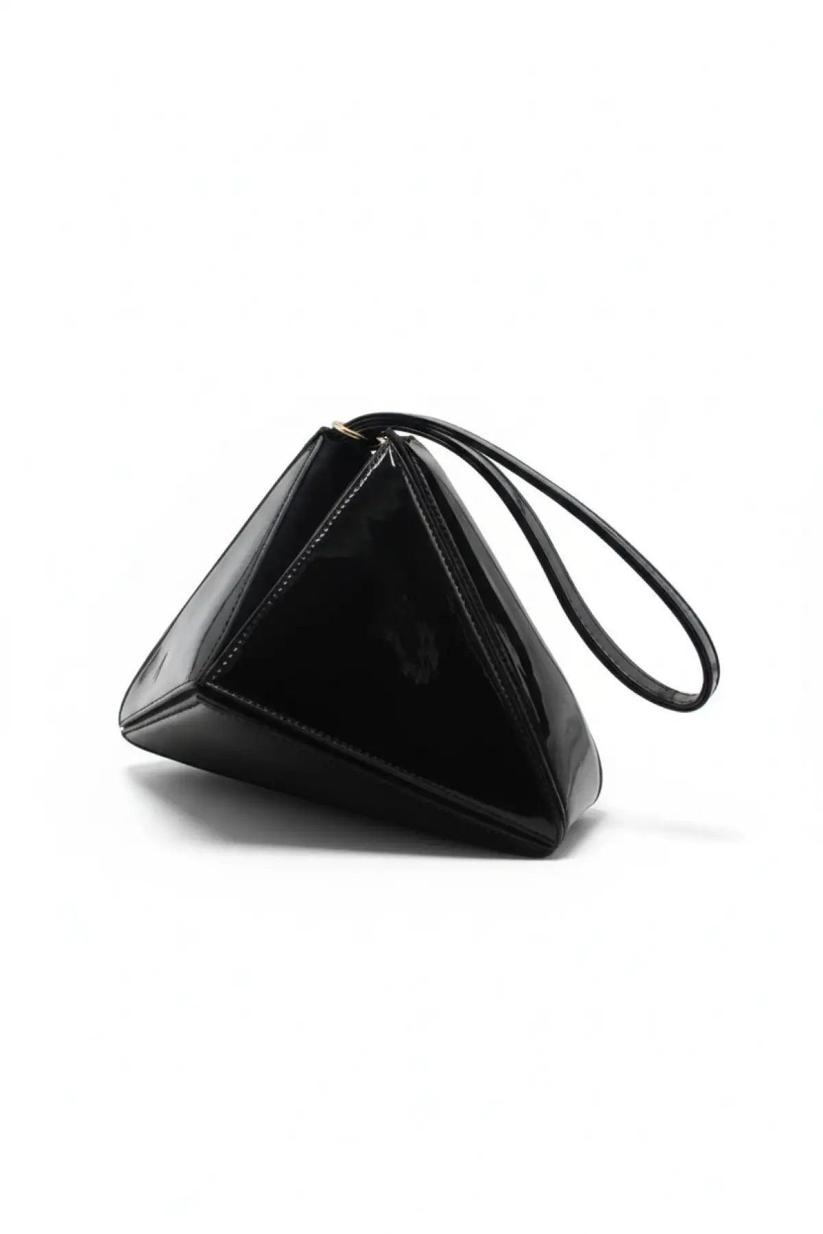 Serena Siyah Rugan Üçgen Detaylı Kadın El Kol Ve Omuz Çantası