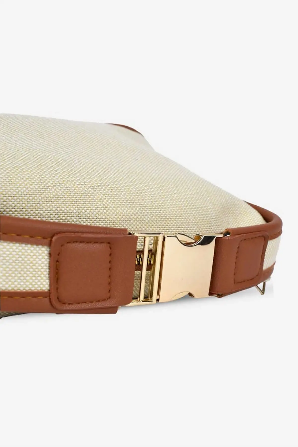 Toile Taba Detaylı Kanvas Çift Askılı Kadın El Kol Ve Omuz Çantası