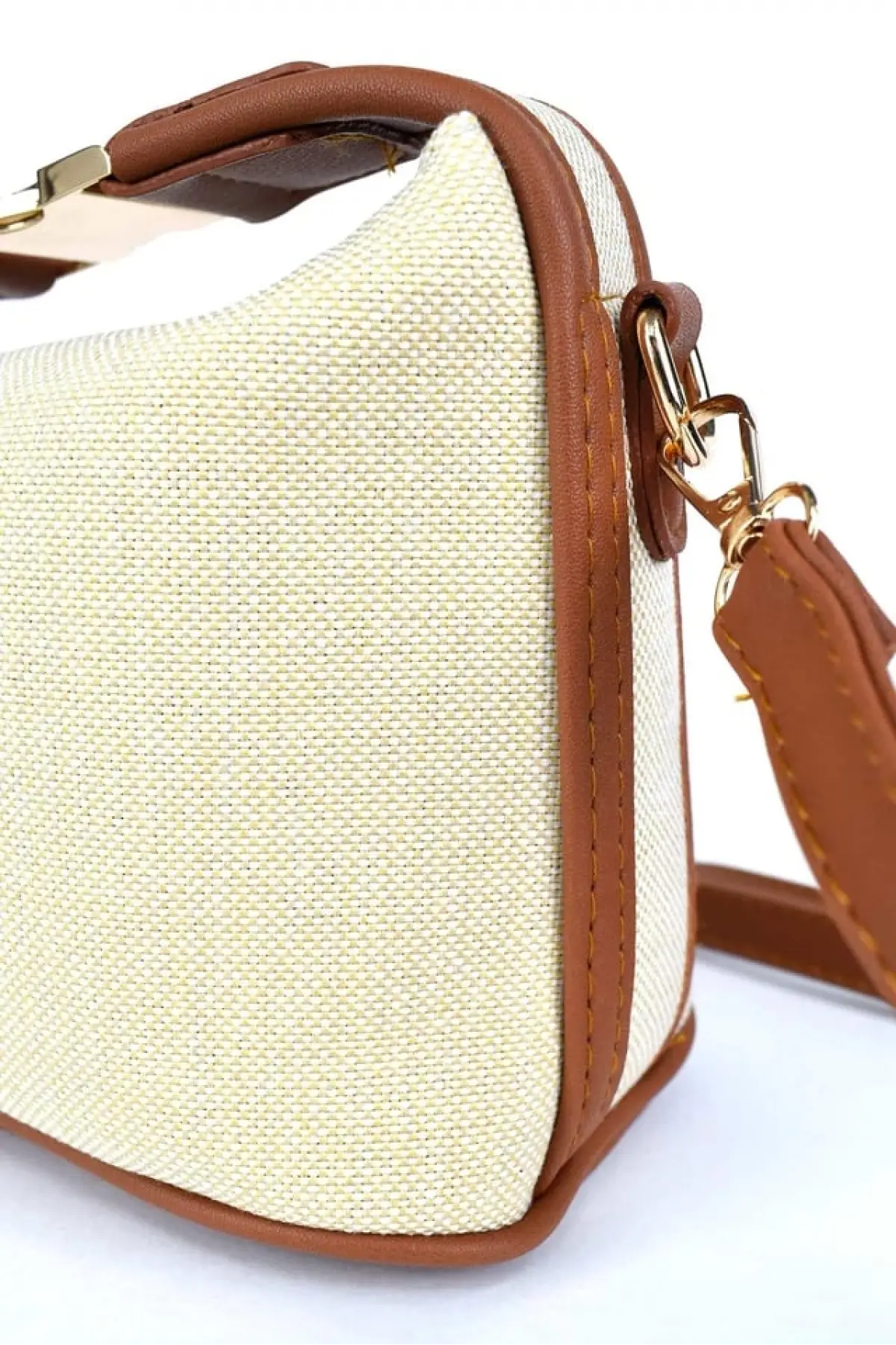 Toile Taba Detaylı Kanvas Çift Askılı Kadın El Kol Ve Omuz Çantası