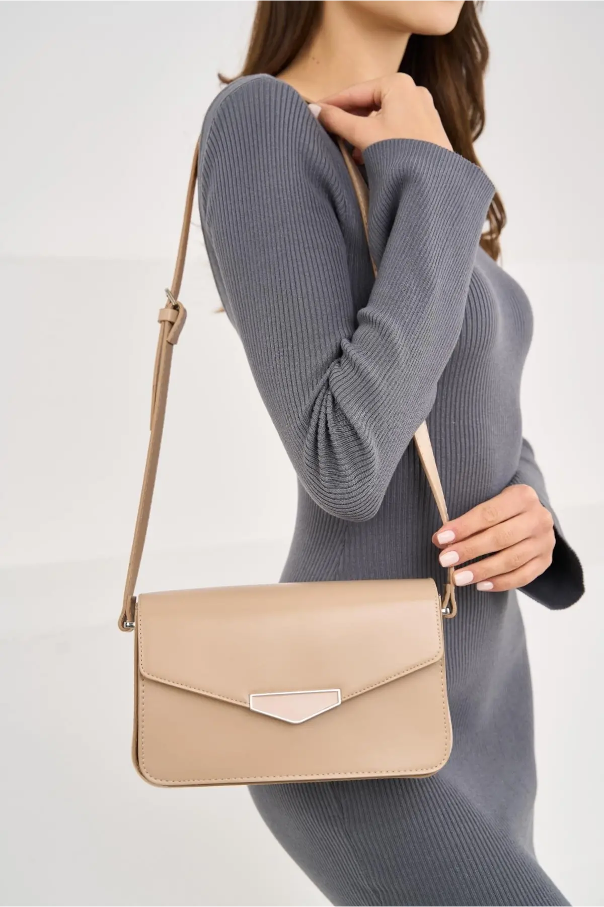 Martha Koyu Vizon Geometrik Kadın Kol Ve Omuz Çantası