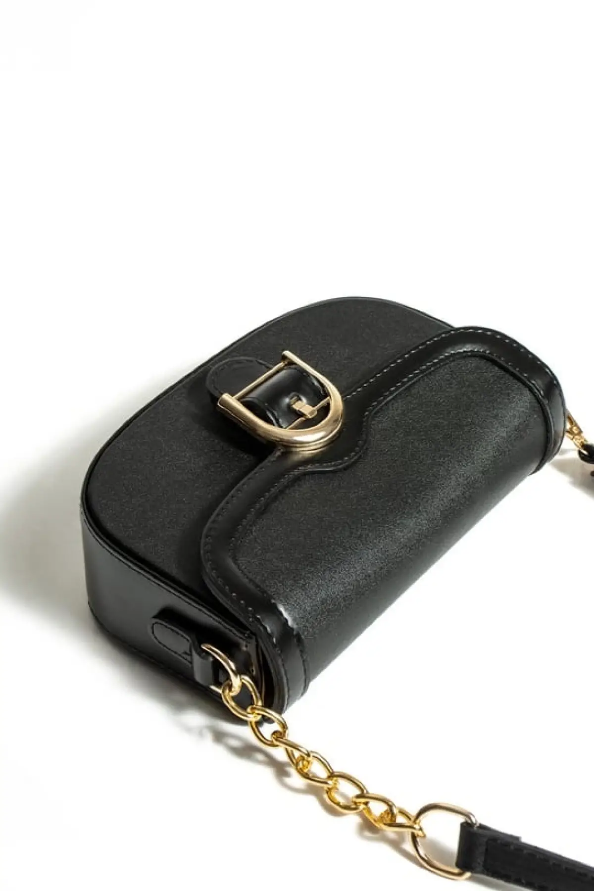 Gloria Siyah Önden Toka Detaylı Kutu Cilt Trend Kadın Omuz Çantası