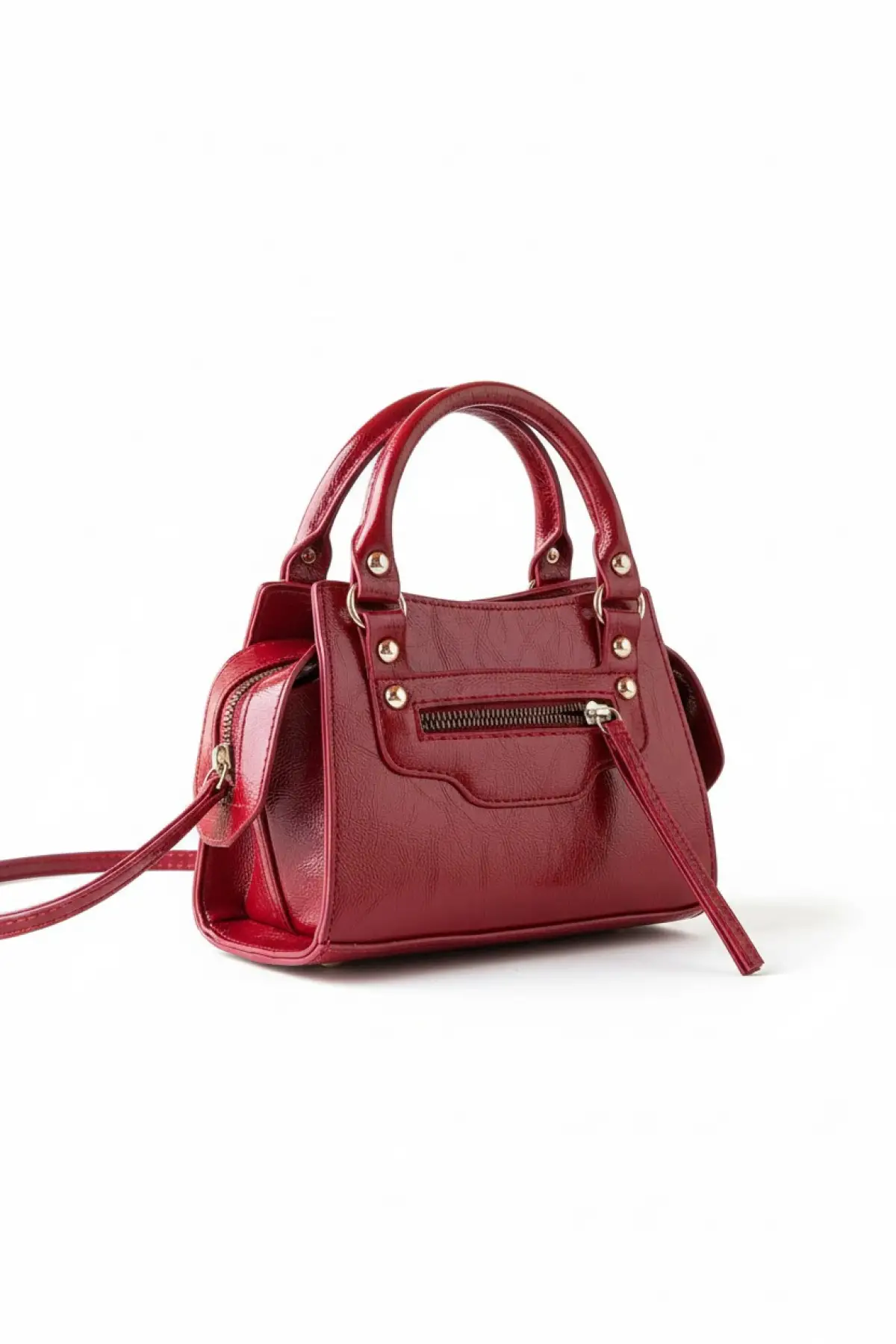 Mery Bordo Cilt Mini City Askılı Kadın Omuz Çantası